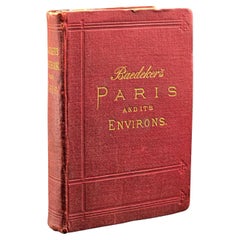 Antique Travel Book, Baedeker’s Paris and its Environs, Maps, Guide, Victorian