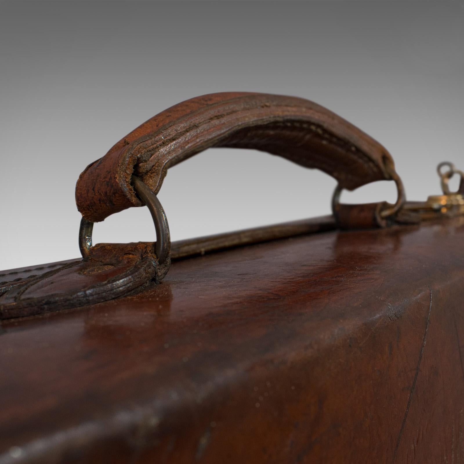 Antique Travel Case, English, Leather Banker's Suitcase, Edwardian, circa 1910 7