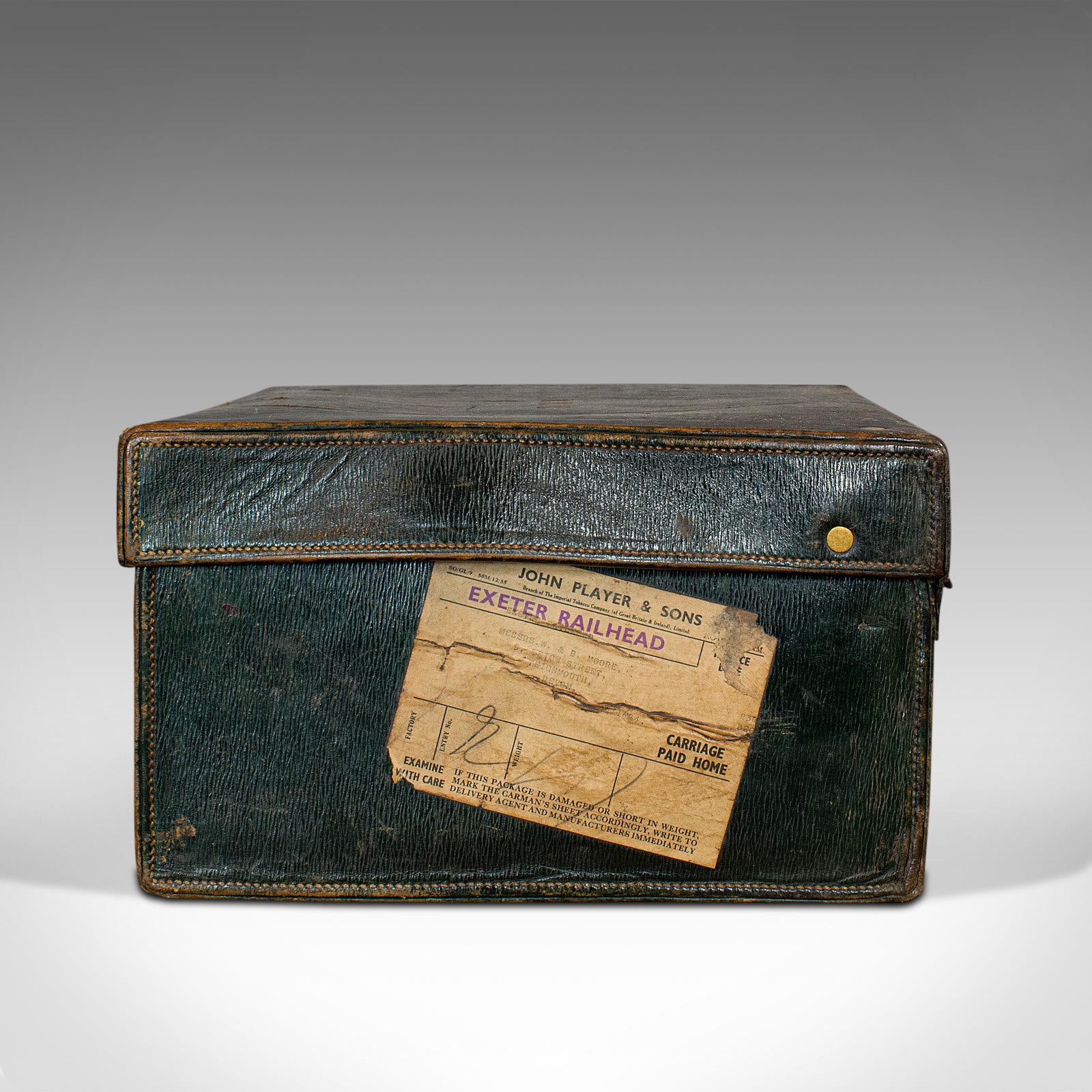 English Antique Travel Case, Leather, Salesman's Suitcase, JW Allen, Strand, Edwardian