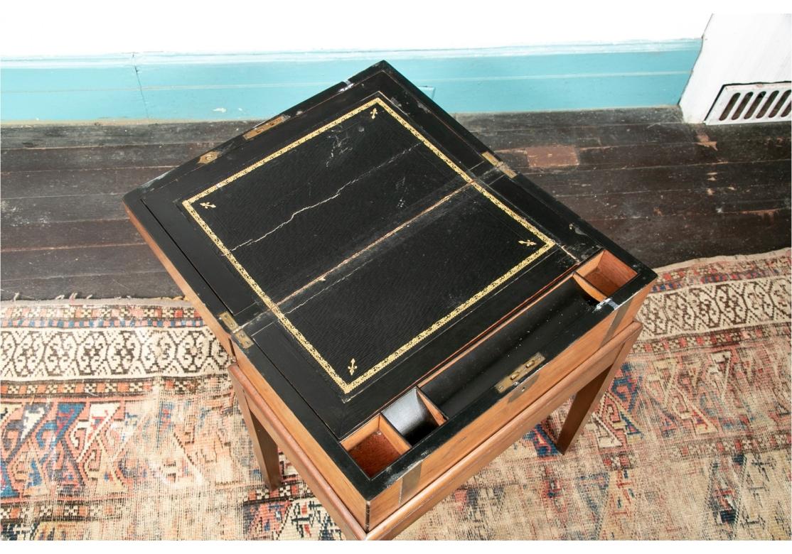 19th Century Antique Travel Desk On Stand for Restoration For Sale
