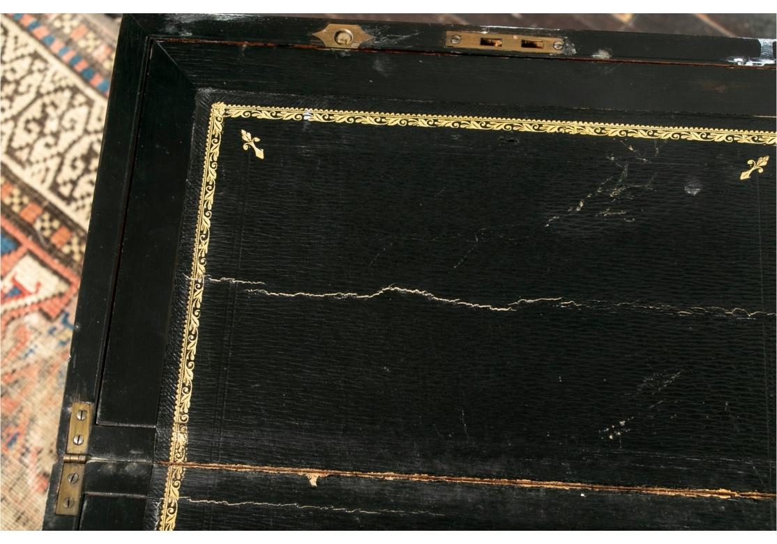 Brass Antique Travel Desk On Stand for Restoration For Sale