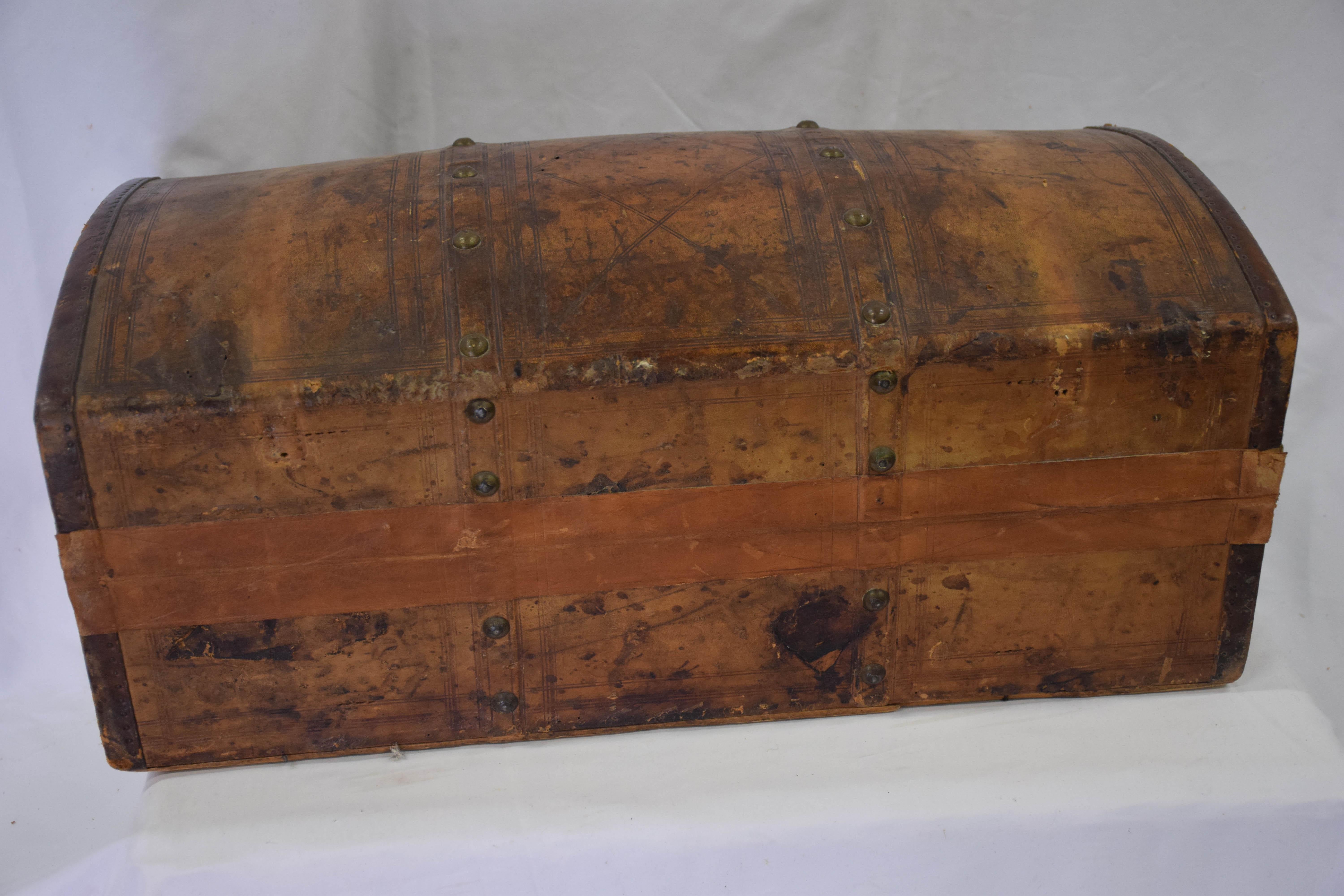 Antique Travel Dome Trunk 11
