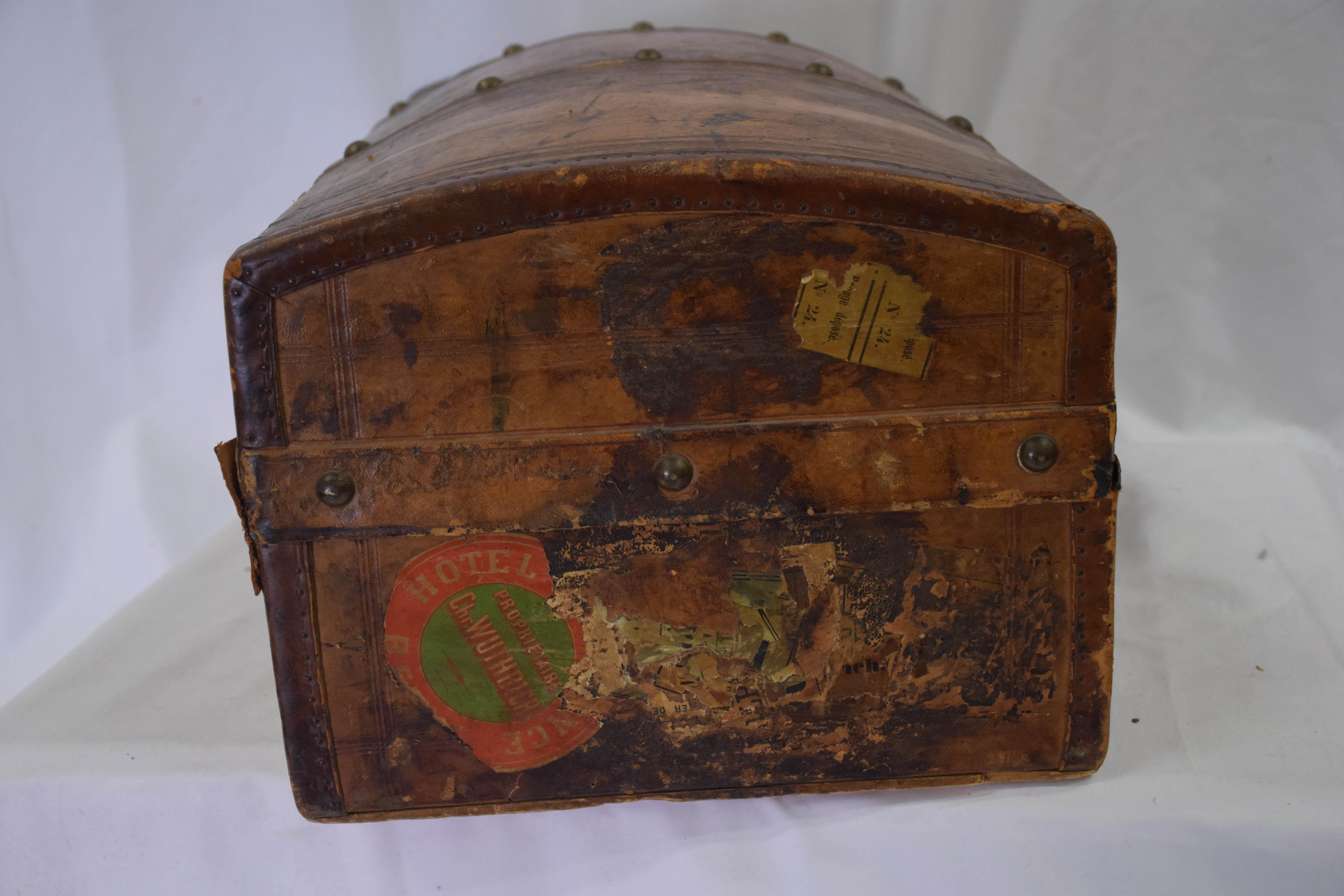 Antique Travel Dome Trunk 12