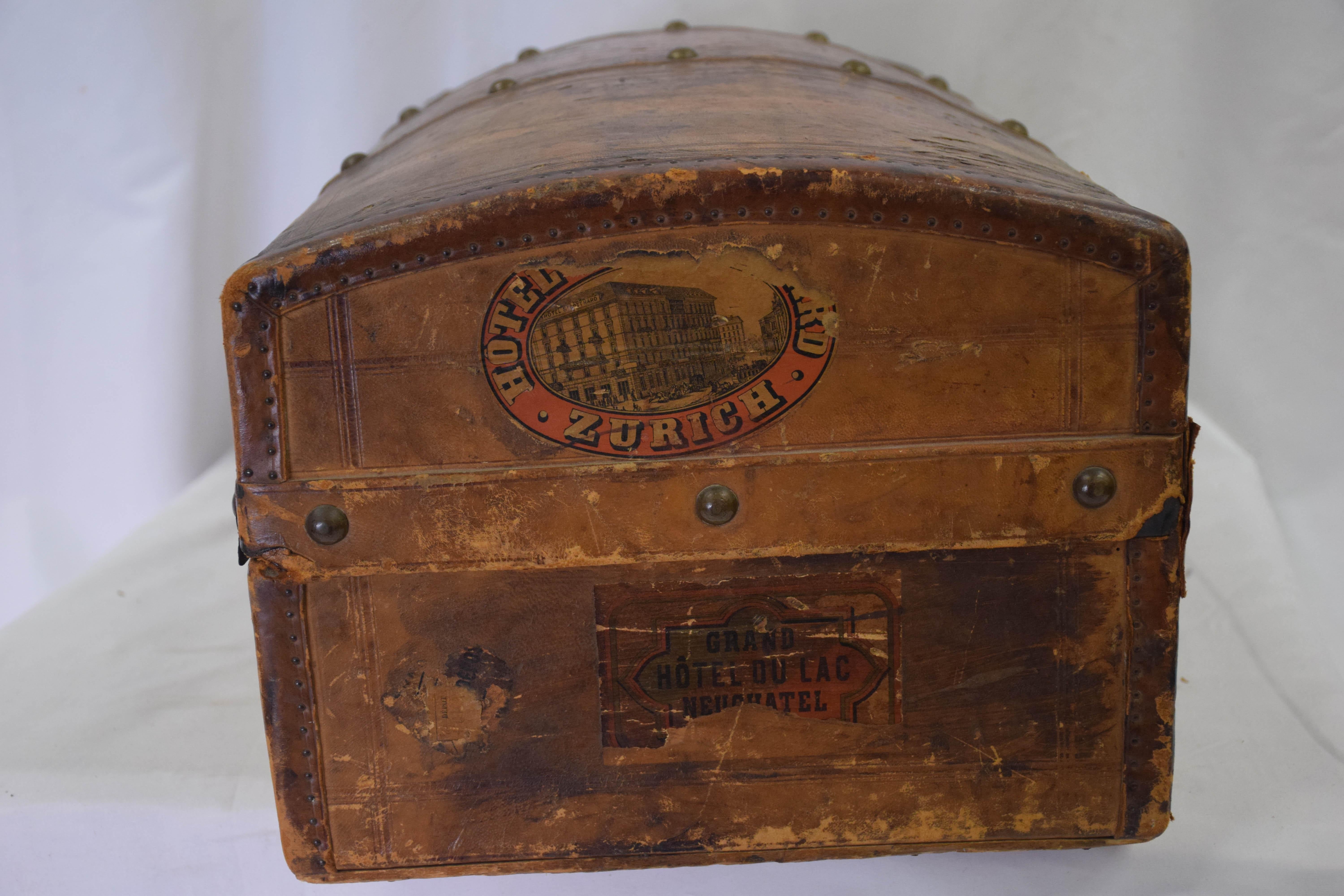 Antique Travel Dome Trunk 13