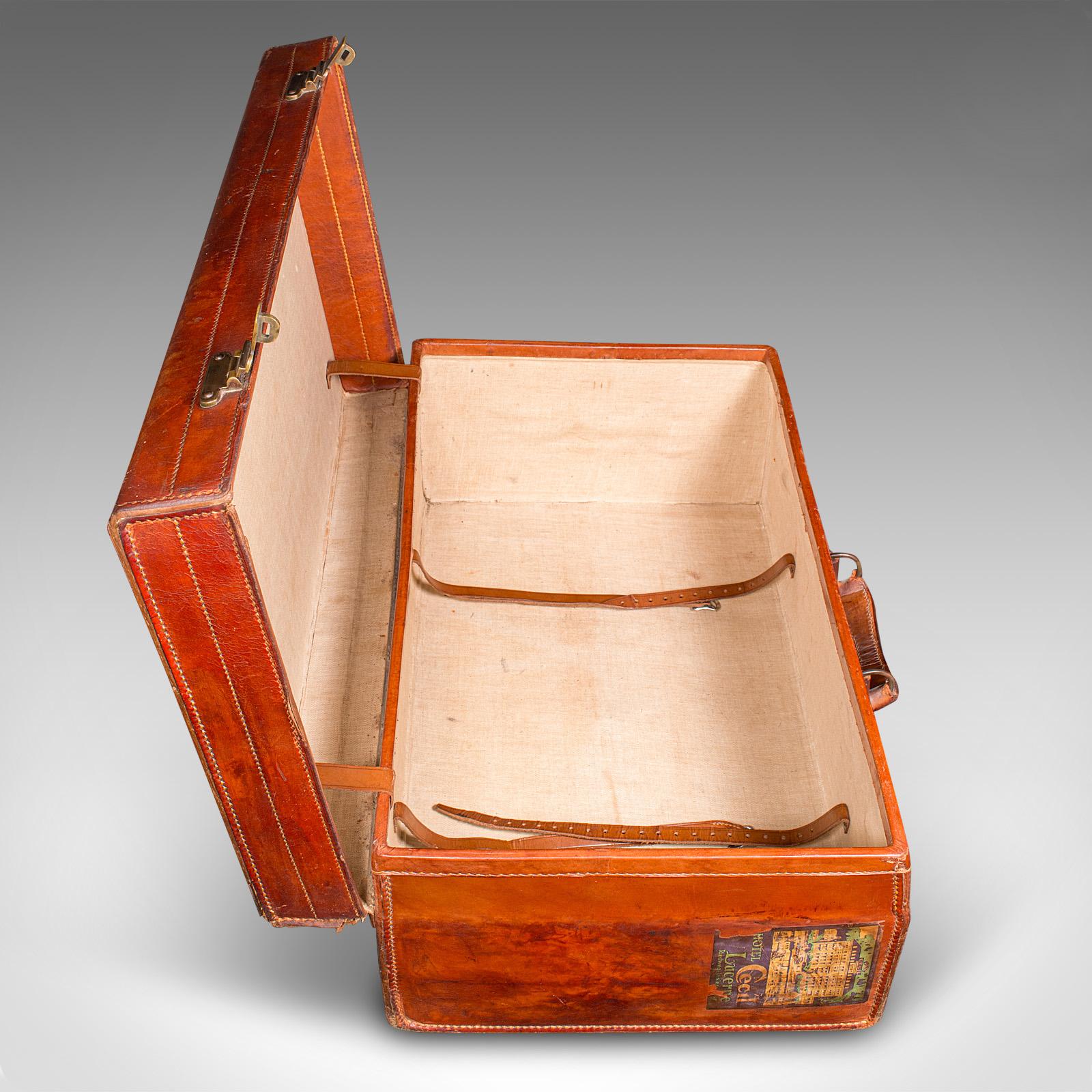 Antique Travel Suitcase, English, Leather Gentleman’s Case, Edwardian, C.1910 For Sale 5