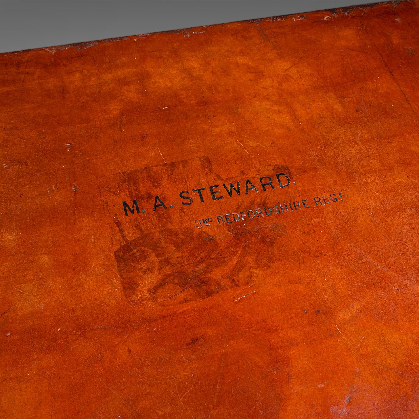 Antique Travel Suitcase, English, Leather Gentleman’s Case, Edwardian, C.1910 For Sale 2