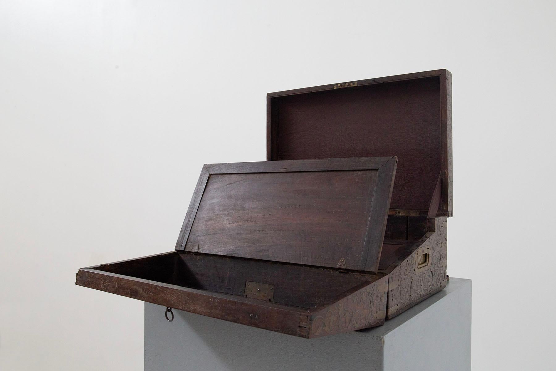 Anglo-Indian Antique travel writing desk that belonged to SIR FAIYAZ ALI KHAN