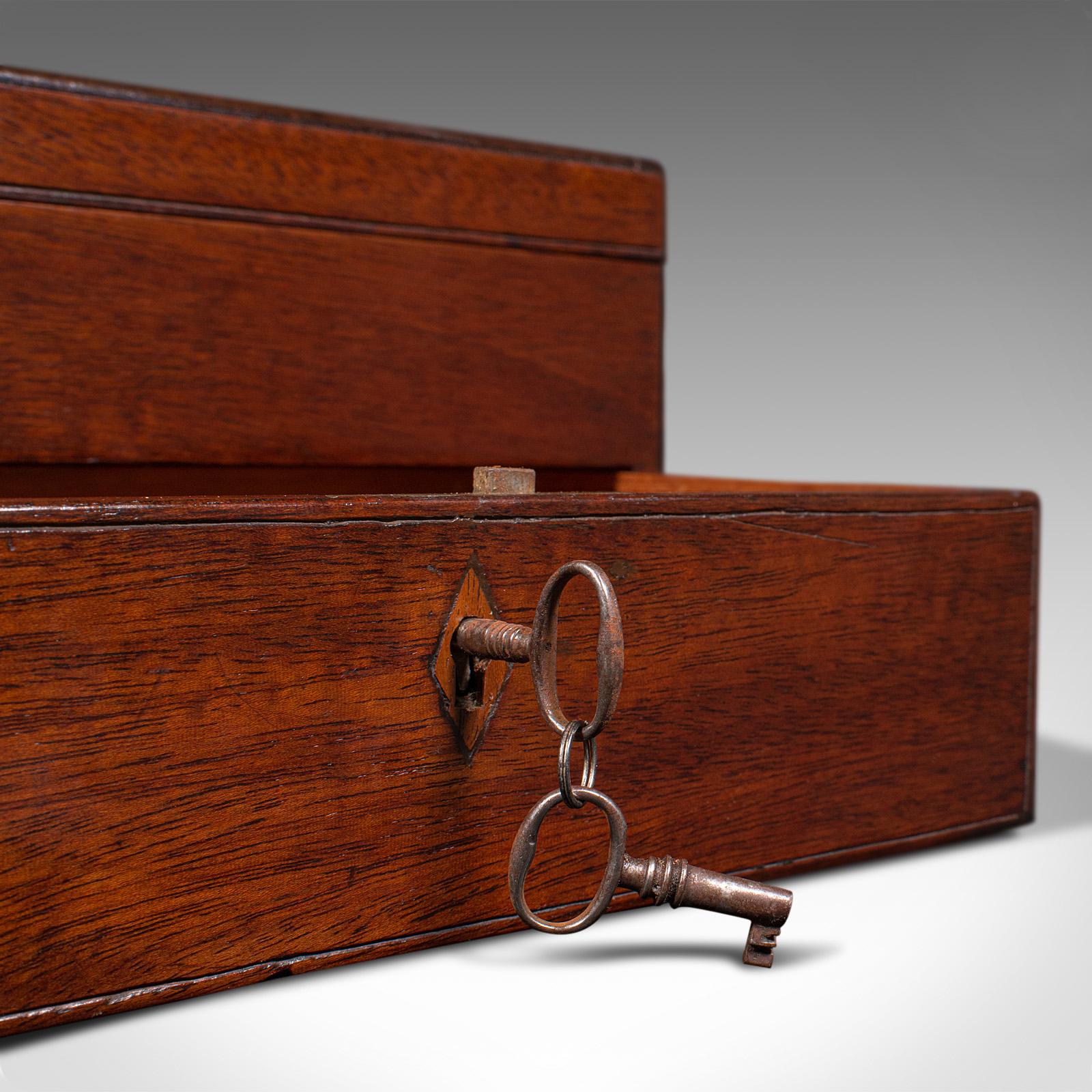 Antique Travelling Jewellery Salesman's Box, English Carry Case, Victorian, 1850 For Sale 5