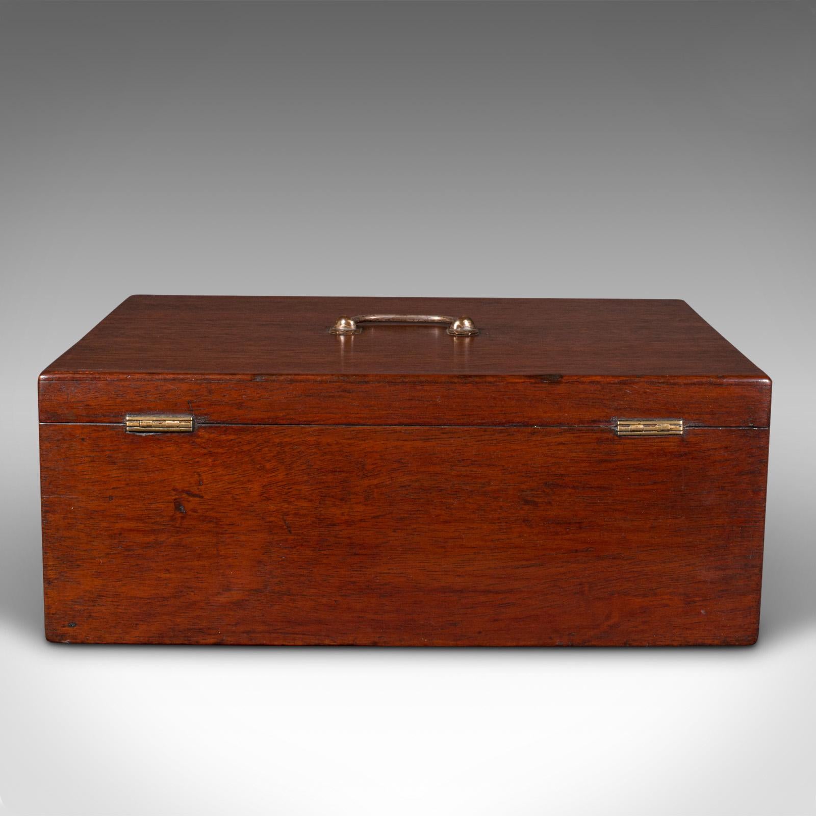 British Antique Travelling Jewellery Salesman's Box, English Carry Case, Victorian, 1850 For Sale