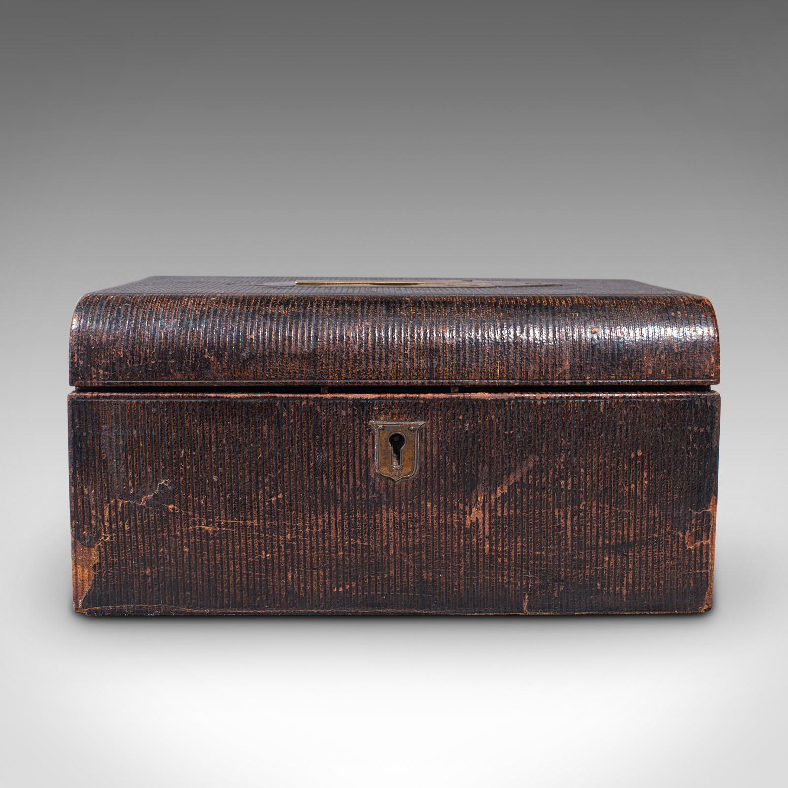 British Antique Travelling Vanity Box, English, Campaign Correspondence Case, Victorian For Sale