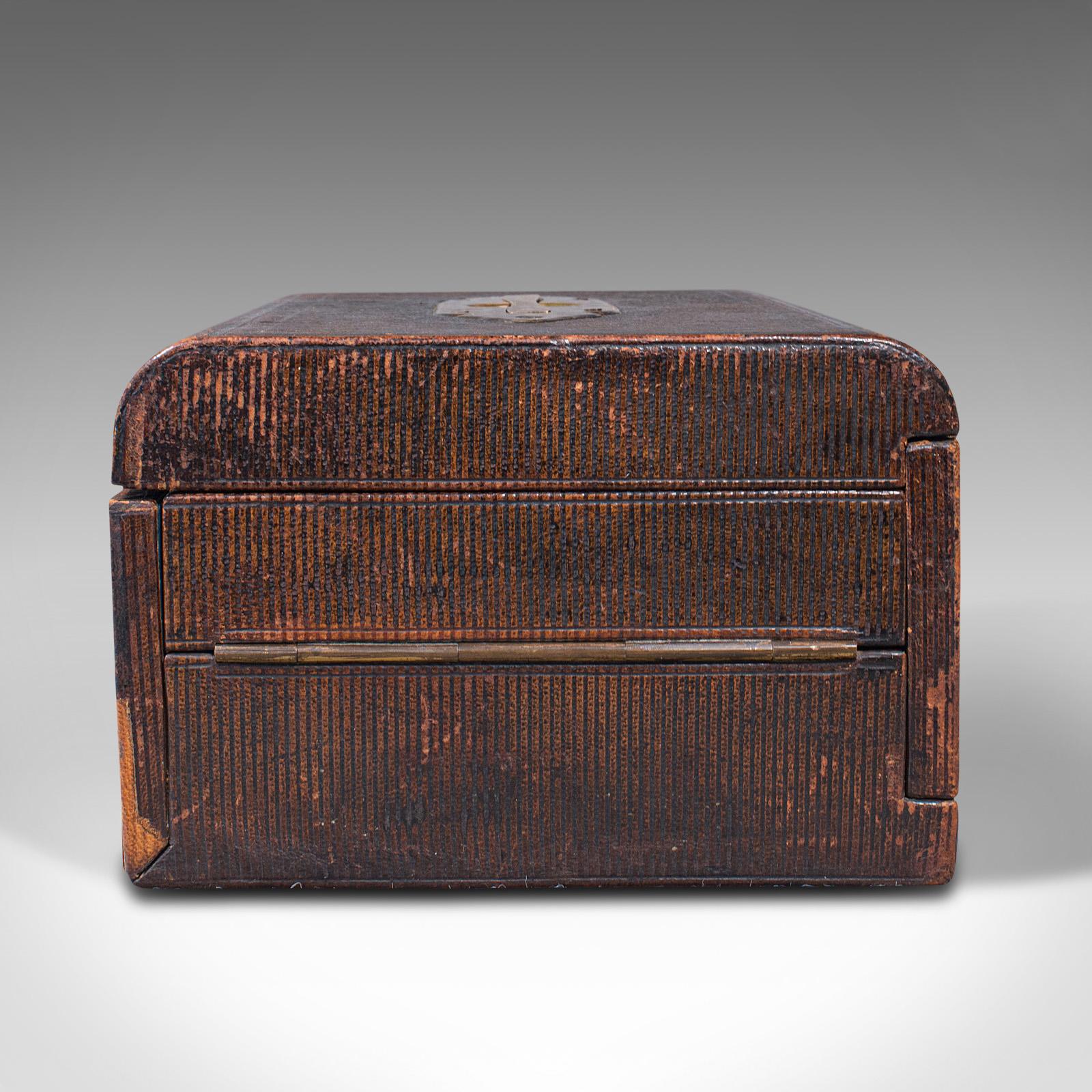 19th Century Antique Travelling Vanity Box, English, Campaign Correspondence Case, Victorian For Sale