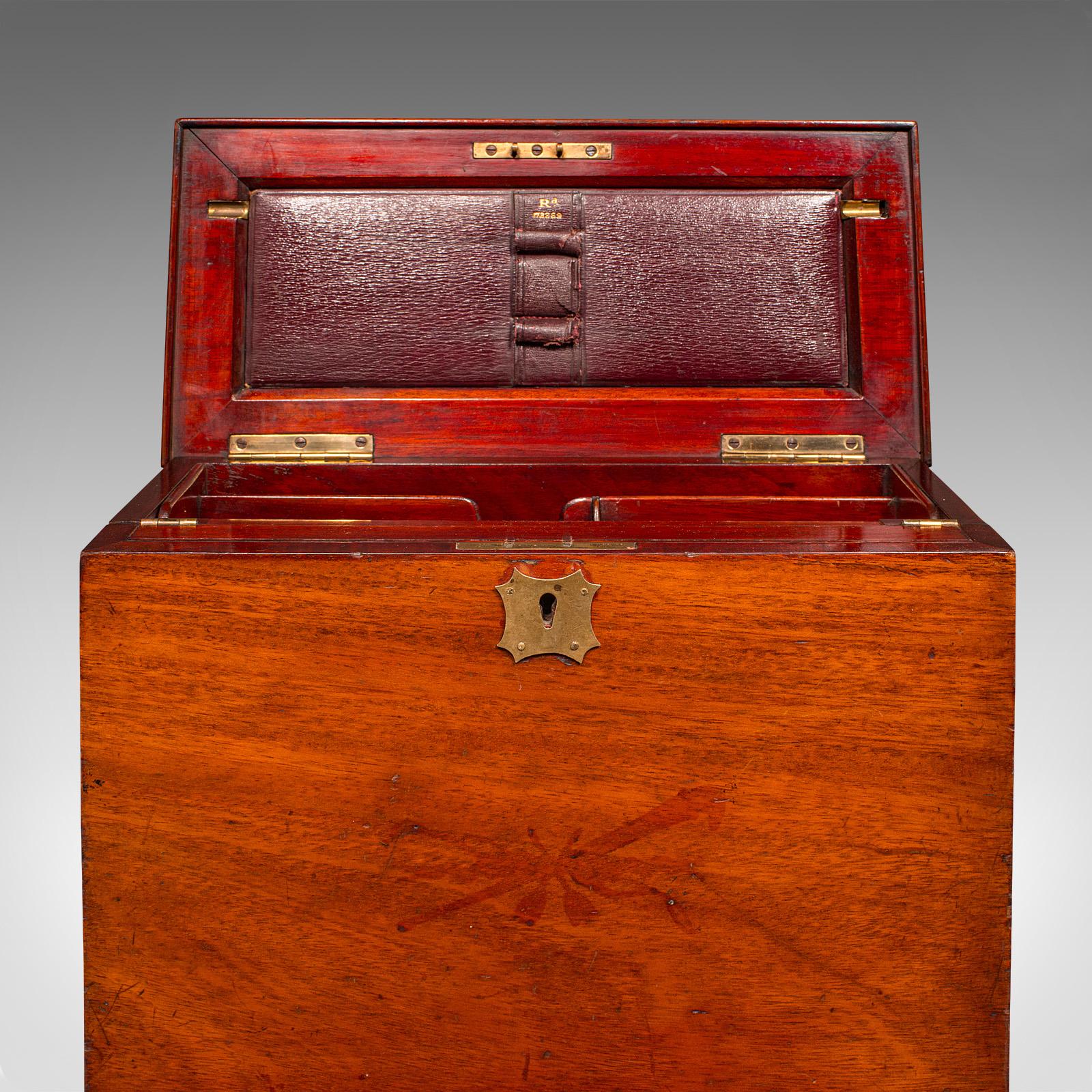 Antique Travelling Writing Slope, English, Correspondence Box, Victorian, C.1899 For Sale 5