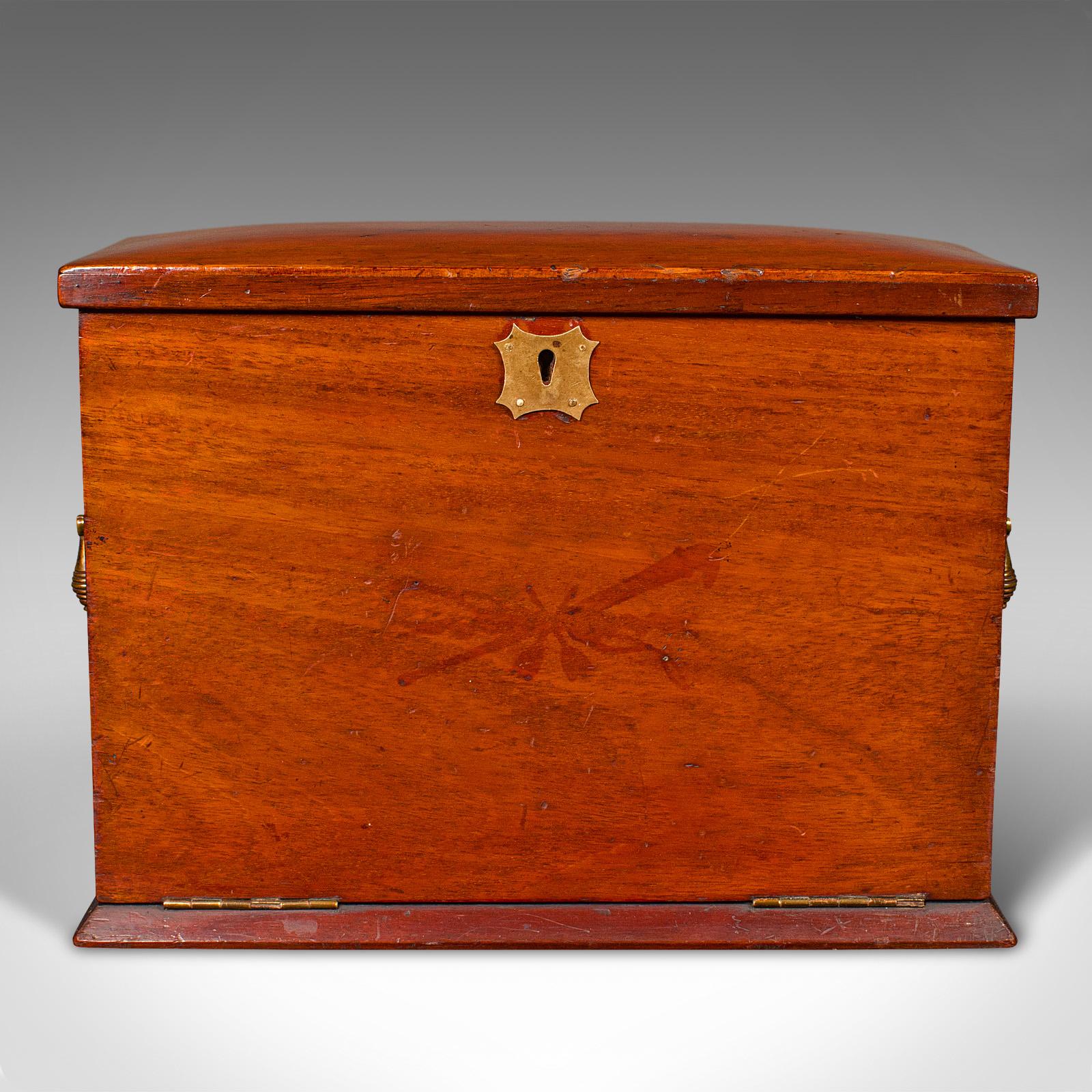 British Antique Travelling Writing Slope, English, Correspondence Box, Victorian, C.1899 For Sale