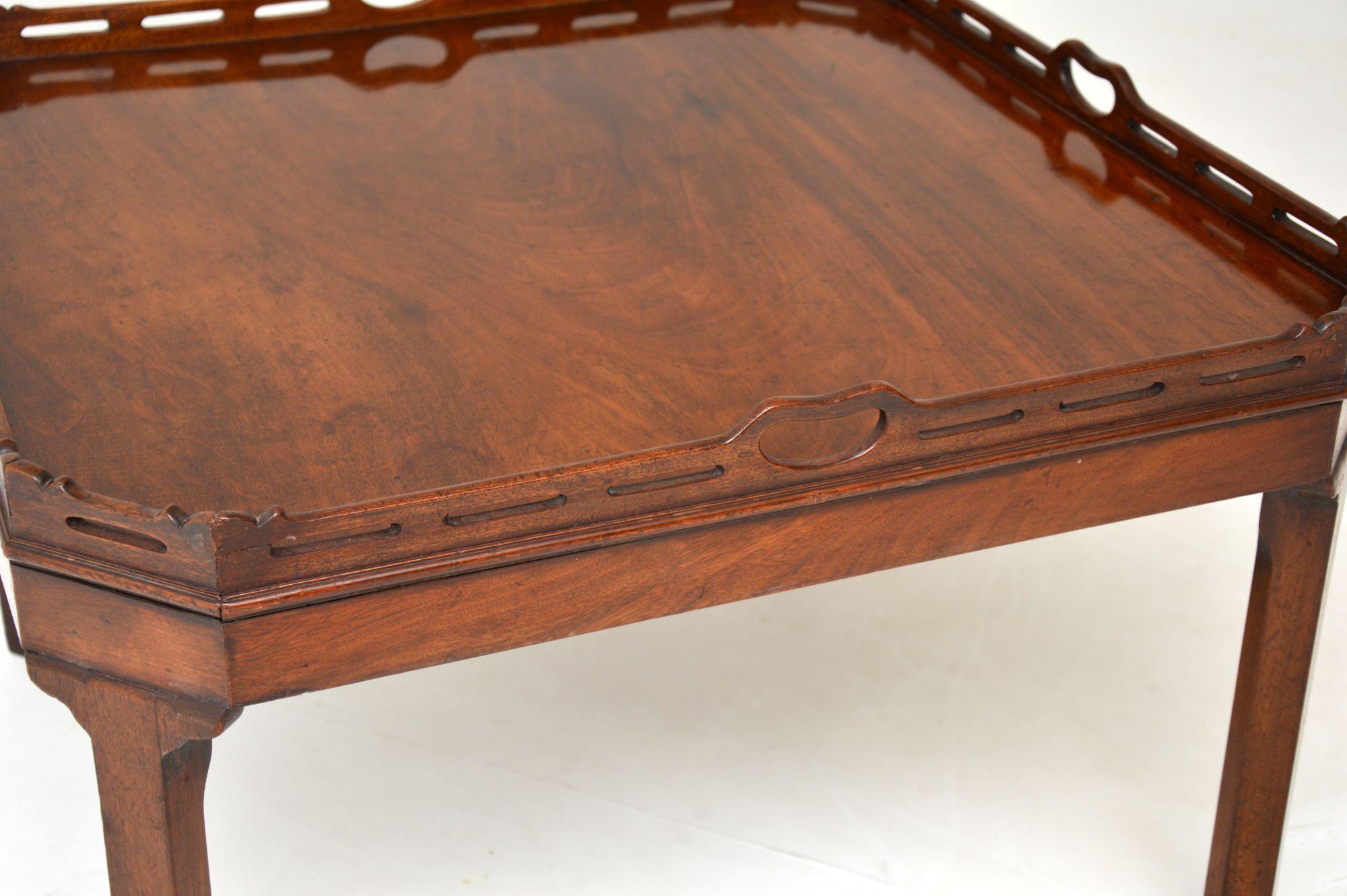 Wood Antique Tray Top Coffee Table