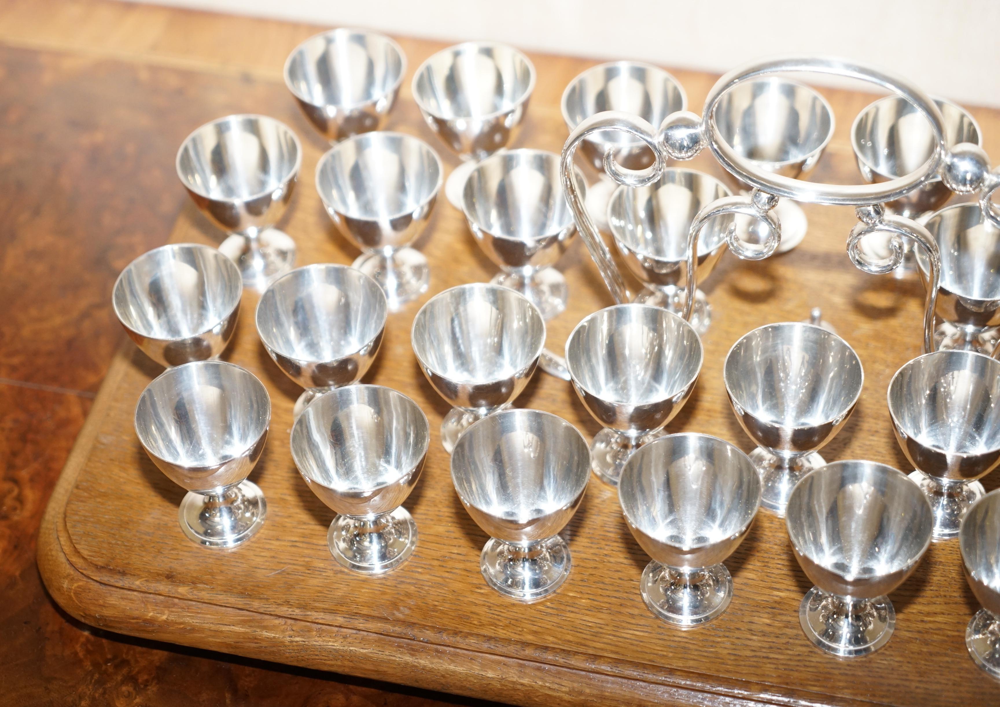 Other Antique Tray with 33 EPNS Shot Cups / Glasses on Originally for Communions For Sale