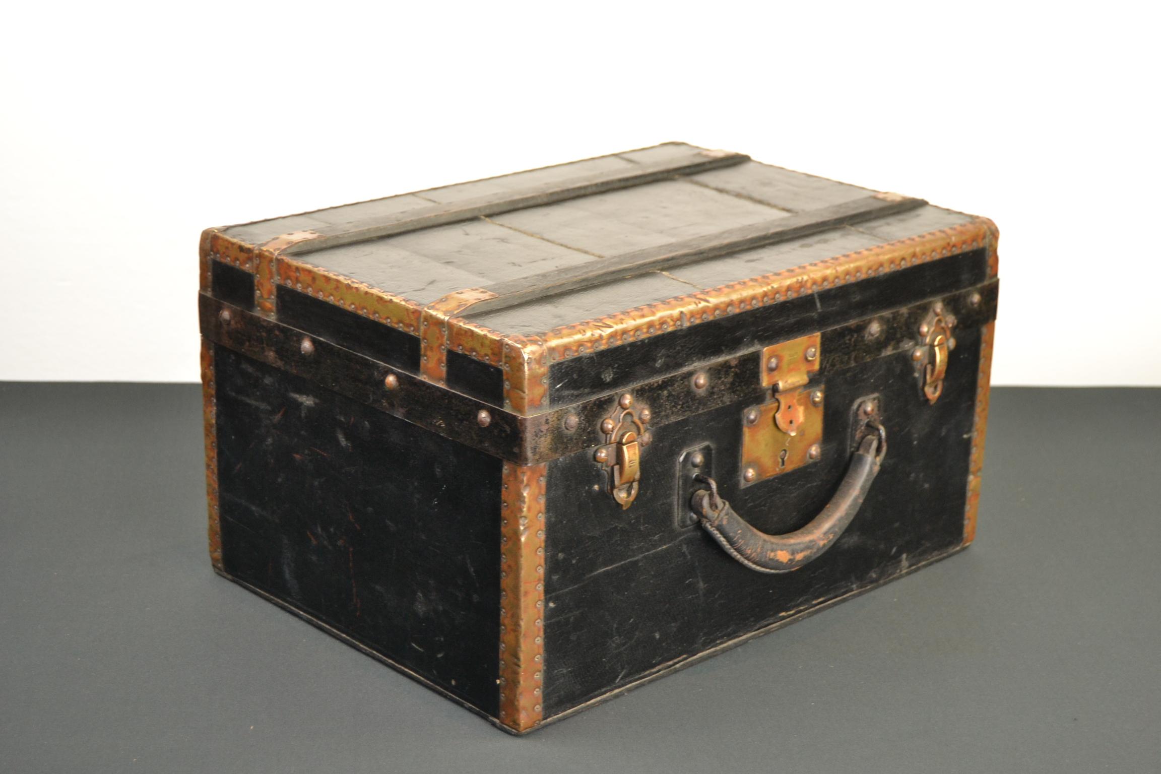 Antique Treasure Chest or Trunk by Au Touriste, France, Early 20th Century 4