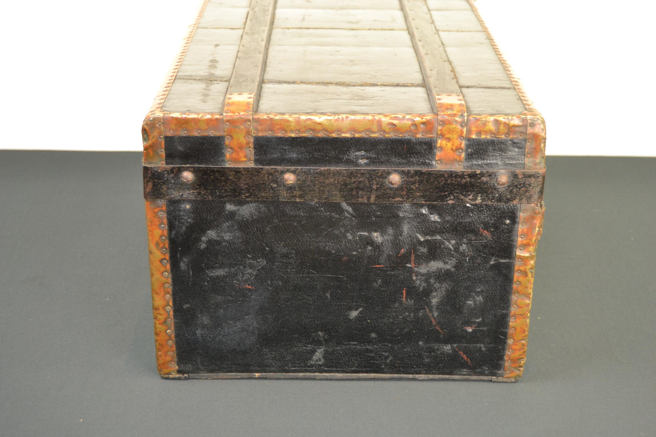 Antique Treasure Chest or Trunk by Au Touriste, France, Early 20th Century 6