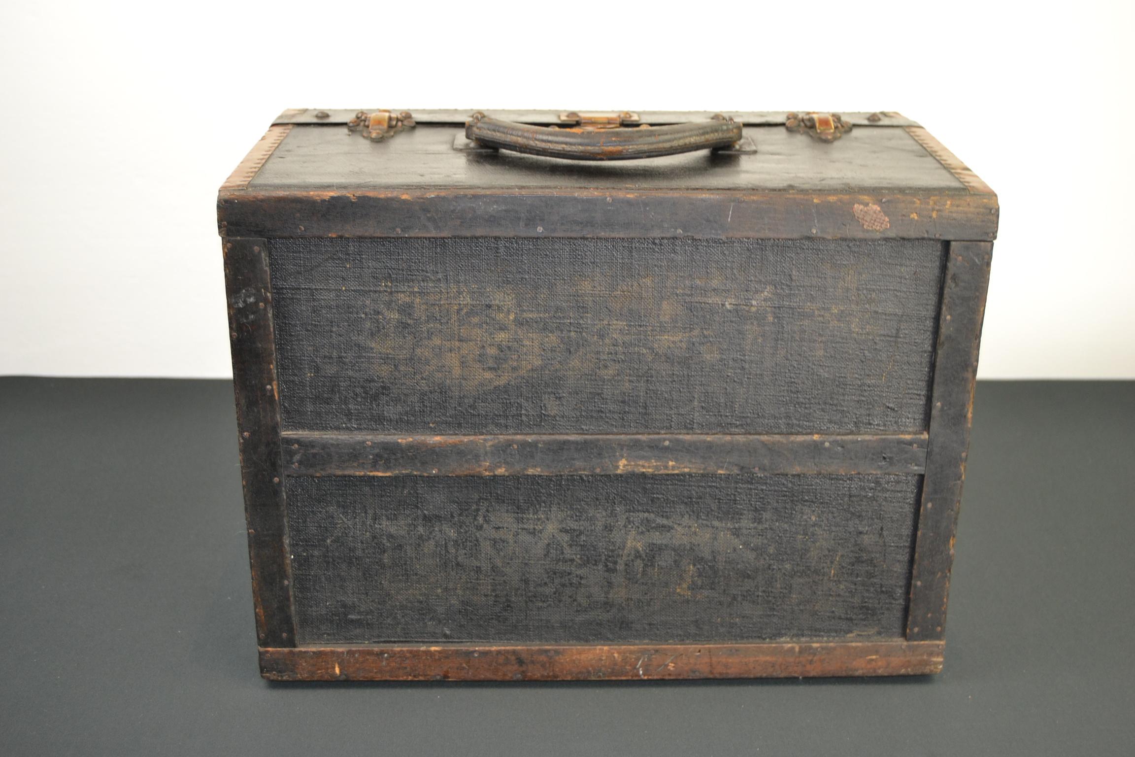 Antique Treasure Chest or Trunk by Au Touriste, France, Early 20th Century 13