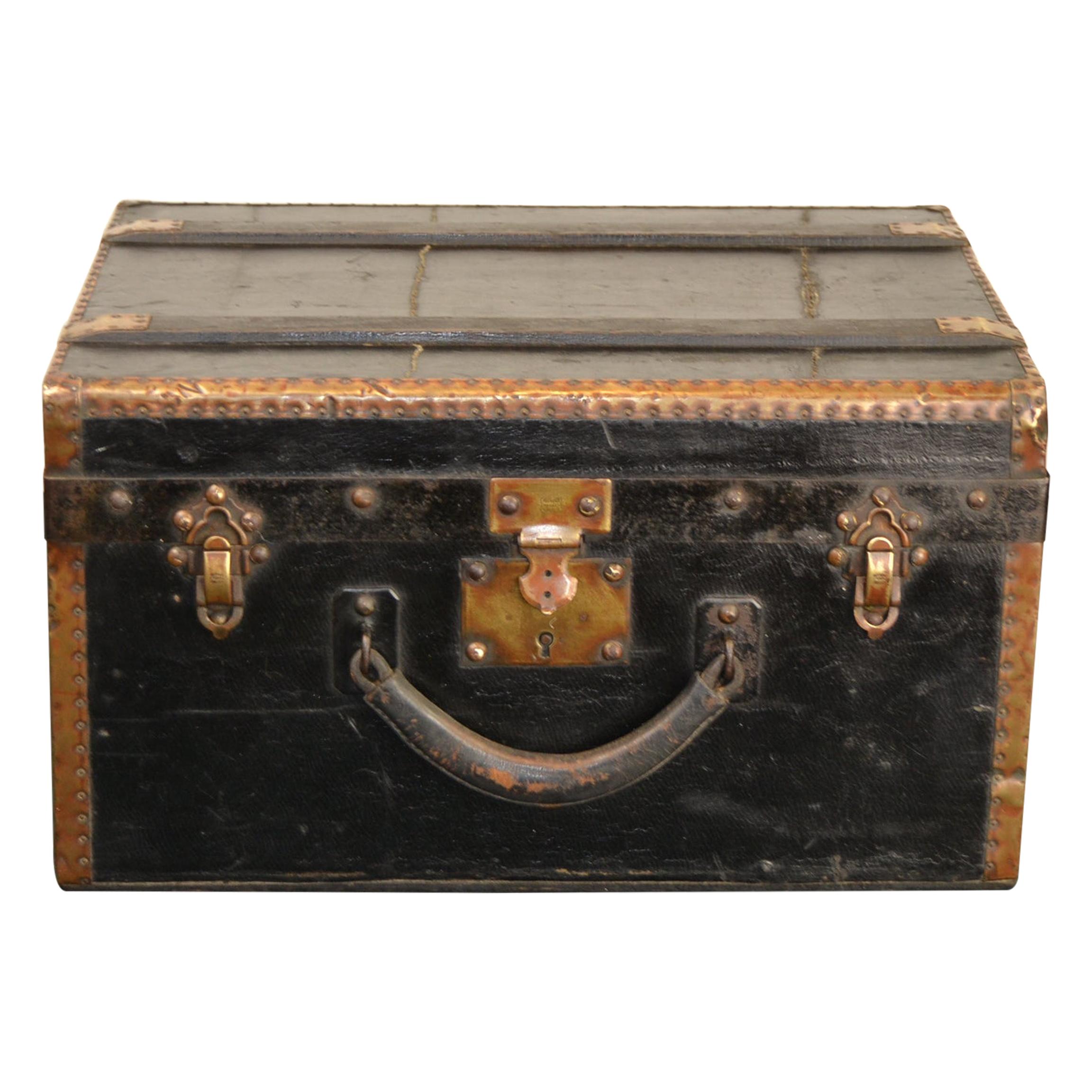 Antique Treasure Chest or Trunk by Au Touriste, France, Early 20th Century