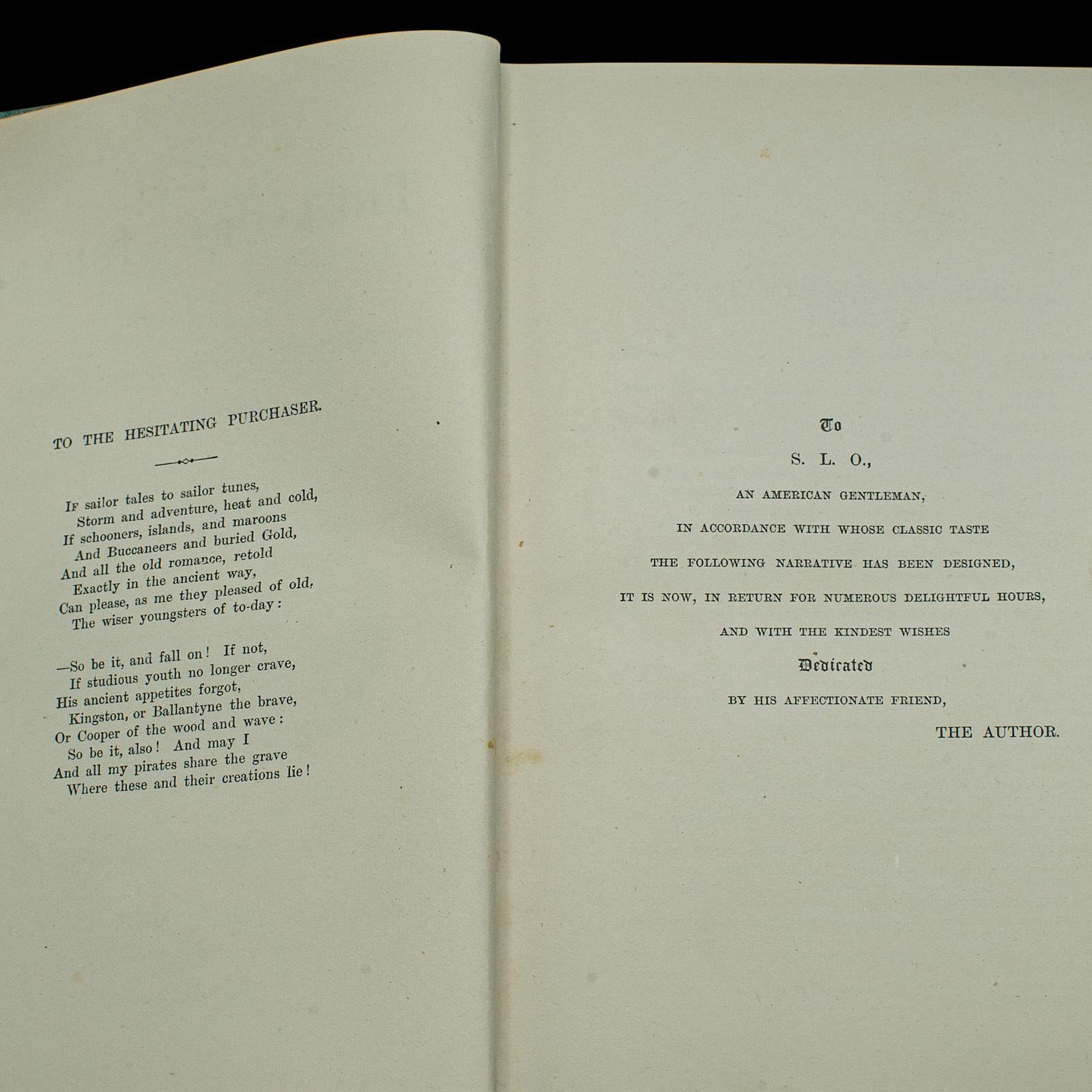 Late 19th Century Antique Treasure Island Book, Robert Louis Stevenson, English, Late Victorian For Sale