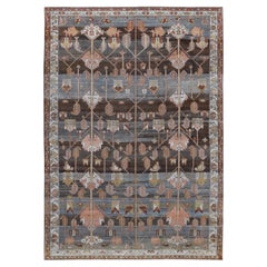 Antique Tree of Life Earthy Malayer Wool Rug 6'9''x9'6''