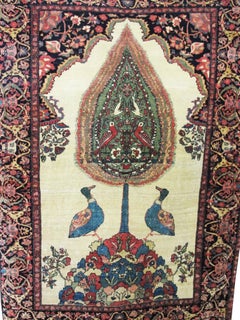 Antique Tree of Life Rug, 3'5" x 4'11"