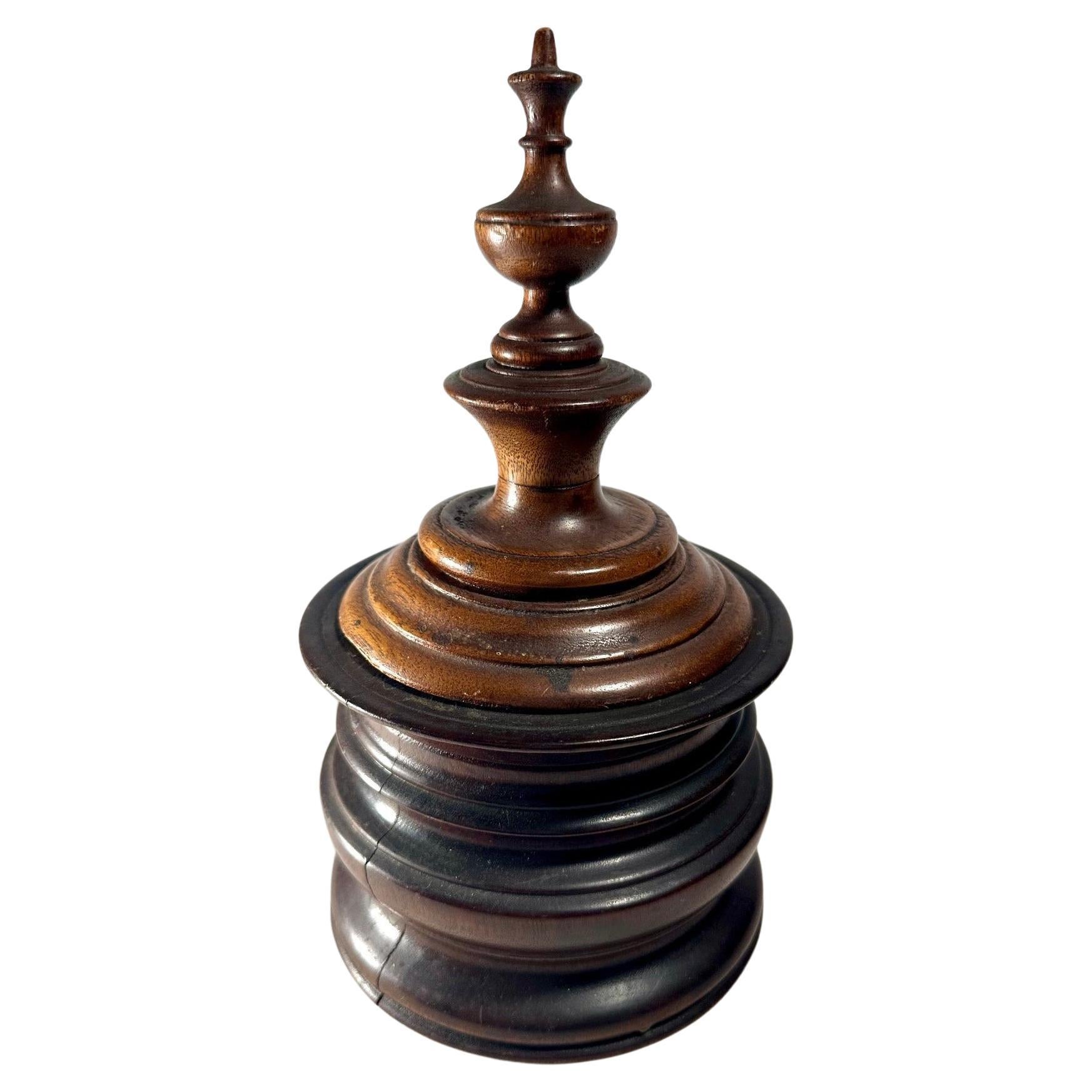 Antique Treen 19th Century Mahogany Tobacco Jar.