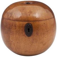Antique Treen Apple Tea Caddy Early 19th Century