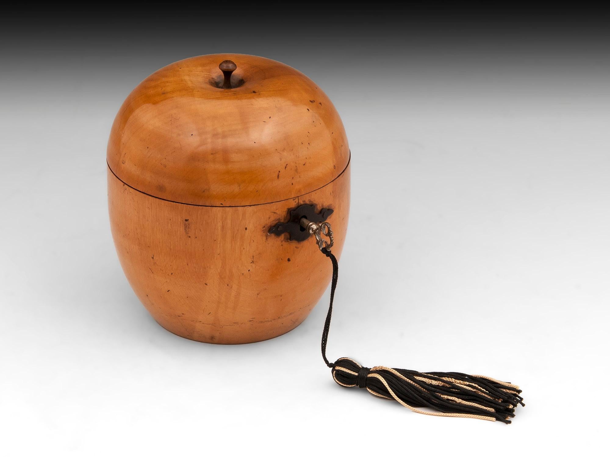 Antique Treen Fruit Apple Tea Caddy For Sale 4