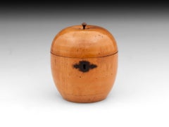 Antique Treen Fruit Apple Tea Caddy