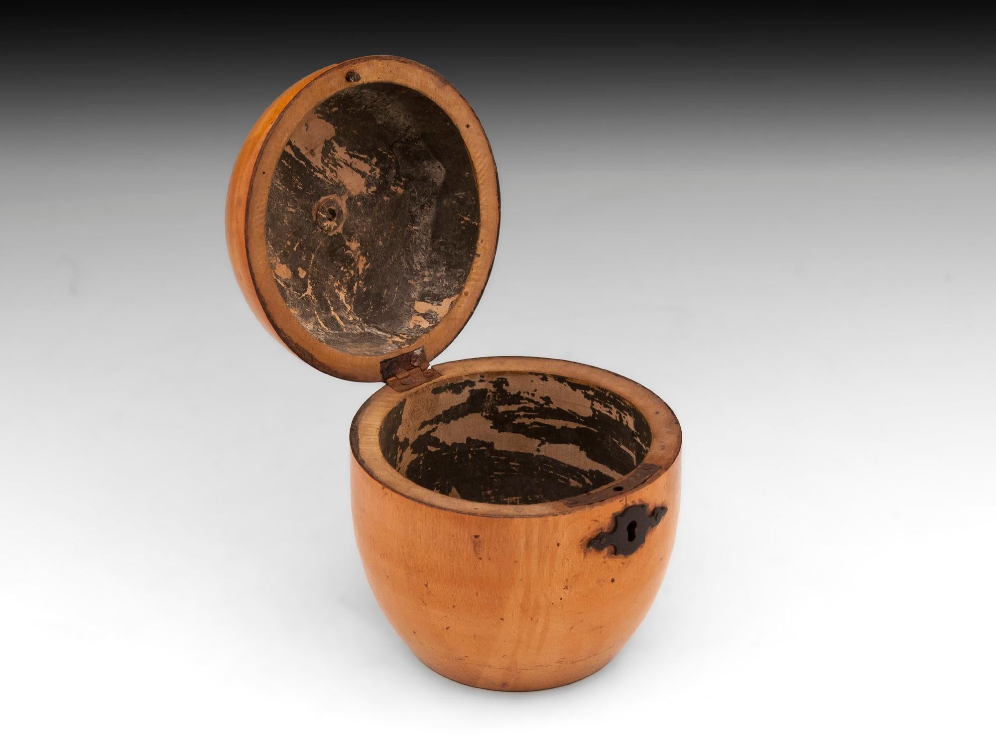 Antique Treen Fruit Apple Tea Caddy For Sale 2
