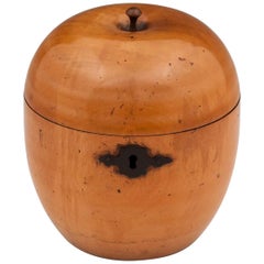 Antique Treen Fruit Apple Tea Caddy