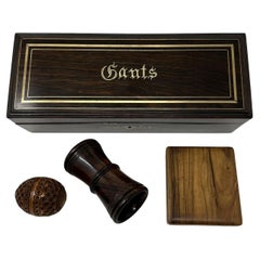 Nu de coquilla, boîte à gants, échantillons d'échecs et étui à cartes ancienne Treen Ware