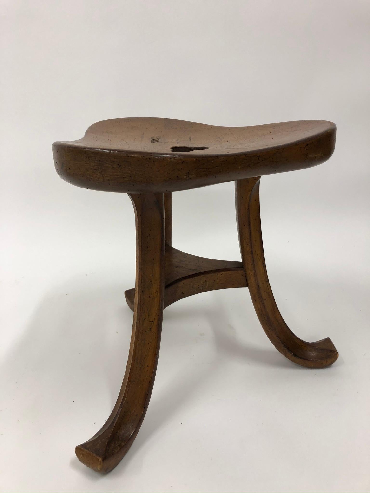 Antique Trefoil Stool In Good Condition In New York, NY