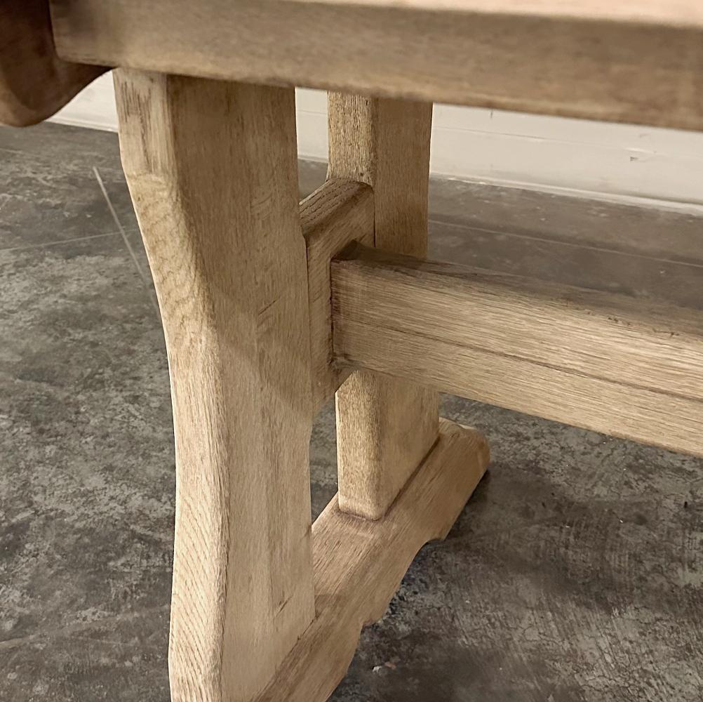 Antique Trestle Dining Table in Stripped Oak For Sale 6