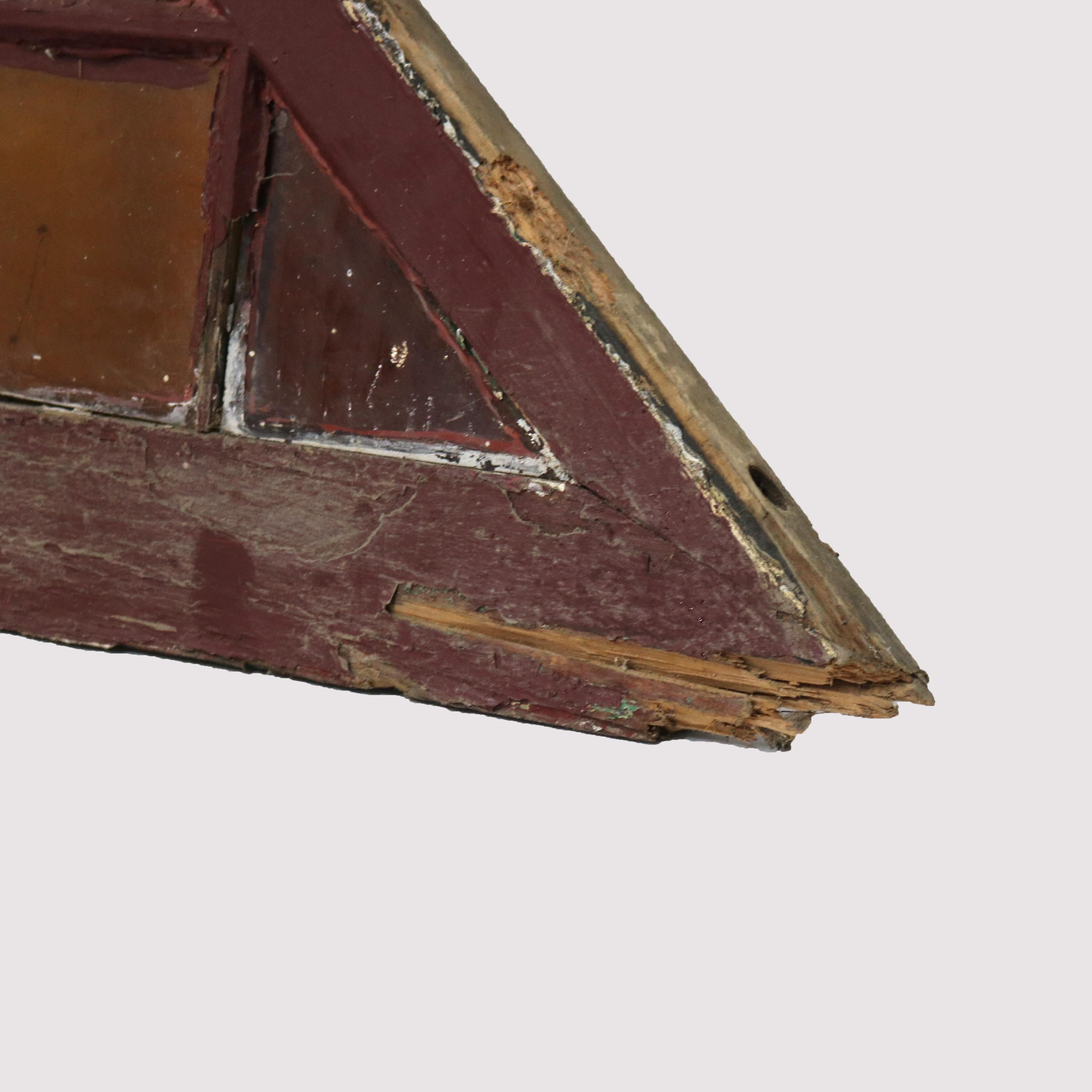 Vitrail de fenêtre triangulaire Arts & Crafts architectural antique C1920 en vente 4