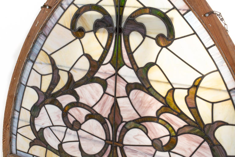 Stained Triangular Window Identical Antique Triangular Stained Glass Window For Sale at 1stDibs