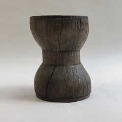 Antique Tribal African Hardwood Hand Carved Stool Side Table No4