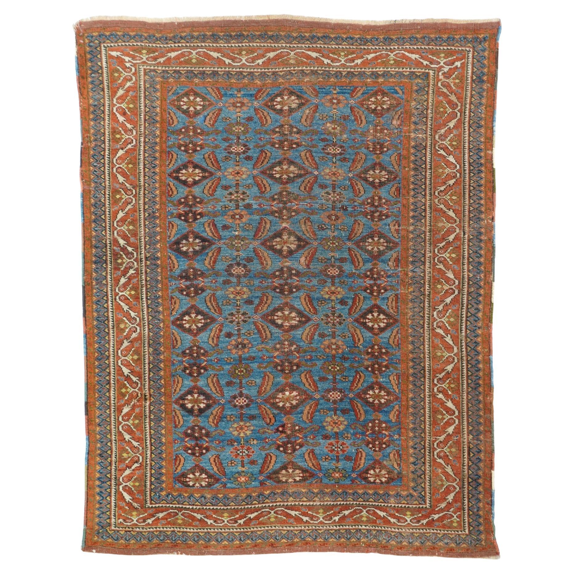 Antiker Afshar-Teppich mit Stammesmotiven 3'11'' x 5'3''