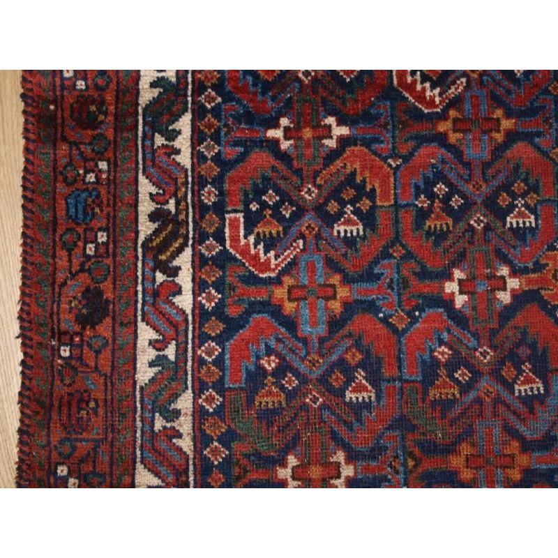 Antique Tribal Afshar Rug with Repeat Herati Design, Second Half 19th Century In Good Condition For Sale In Moreton-In-Marsh, GB