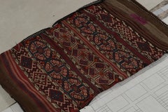 Antique Tribal Bag & Flatweave Textile with Geometric Patterns, from Rug & Kilim