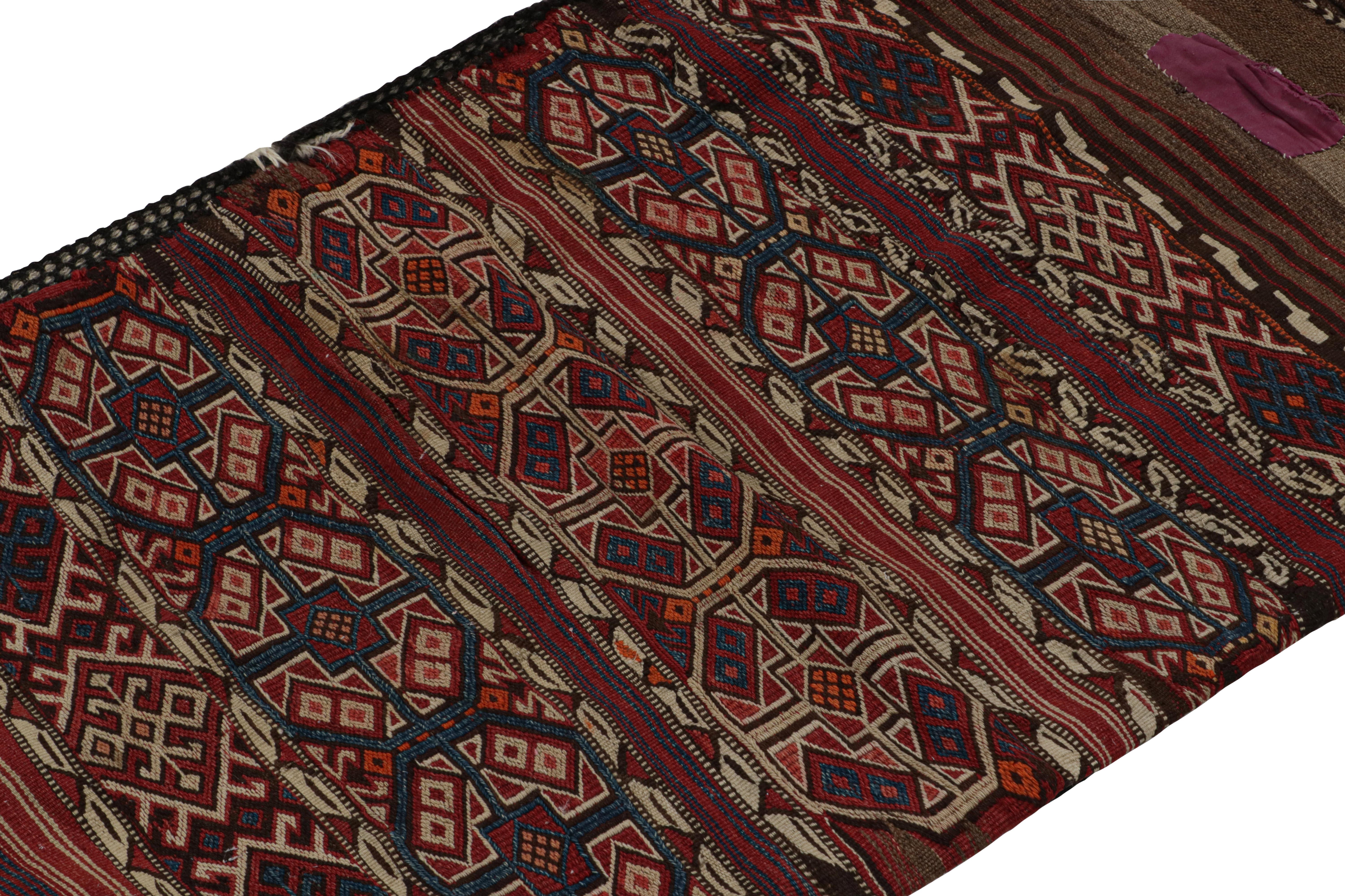 Antike Stammestasche & Flachgewebe mit geometrischen Mustern, von Rug & Kilim (Türkisch) im Angebot