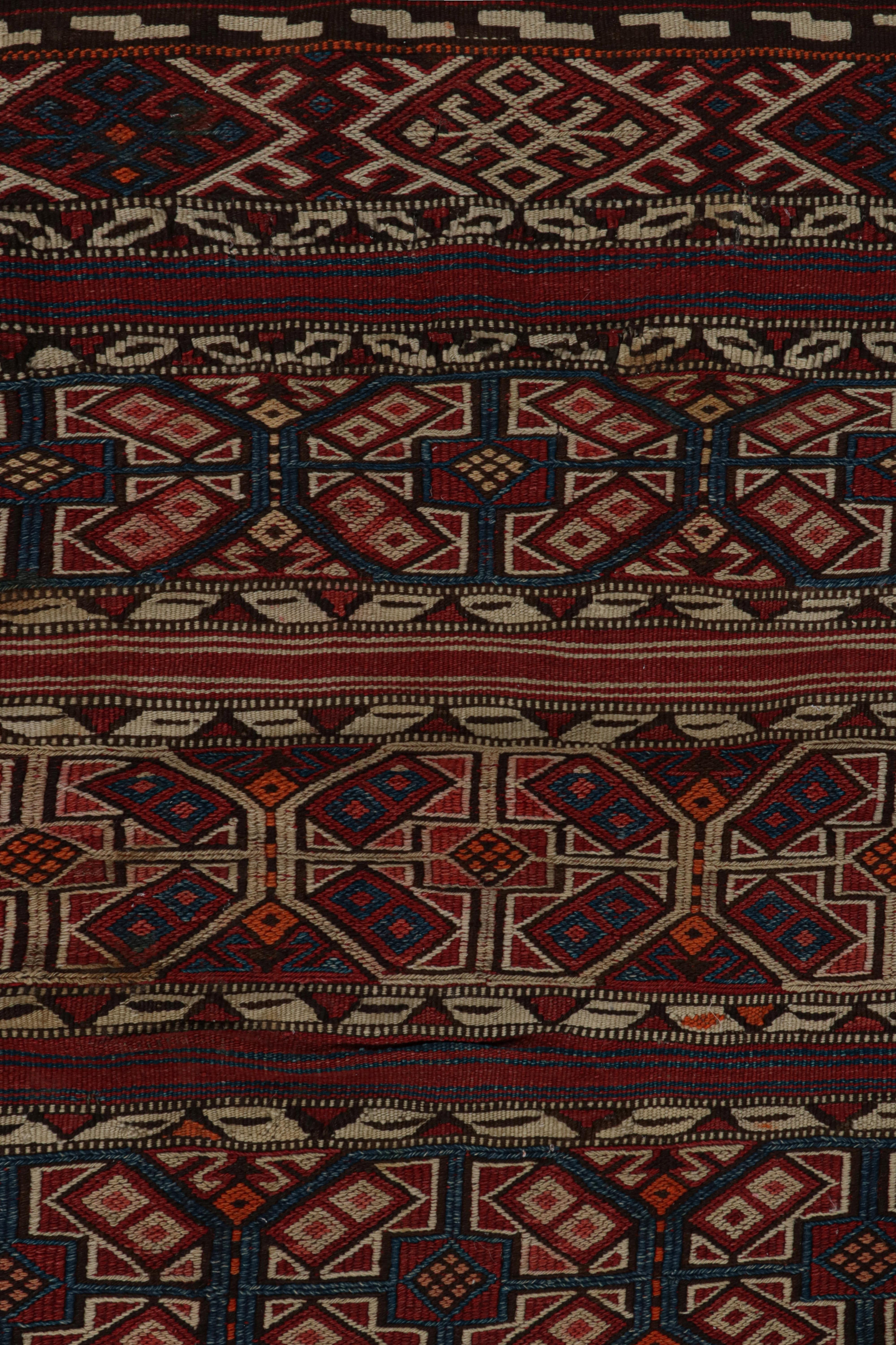 Late 19th Century Antique Tribal Bag & Flatweave Textile with Geometric Patterns, from Rug & Kilim For Sale