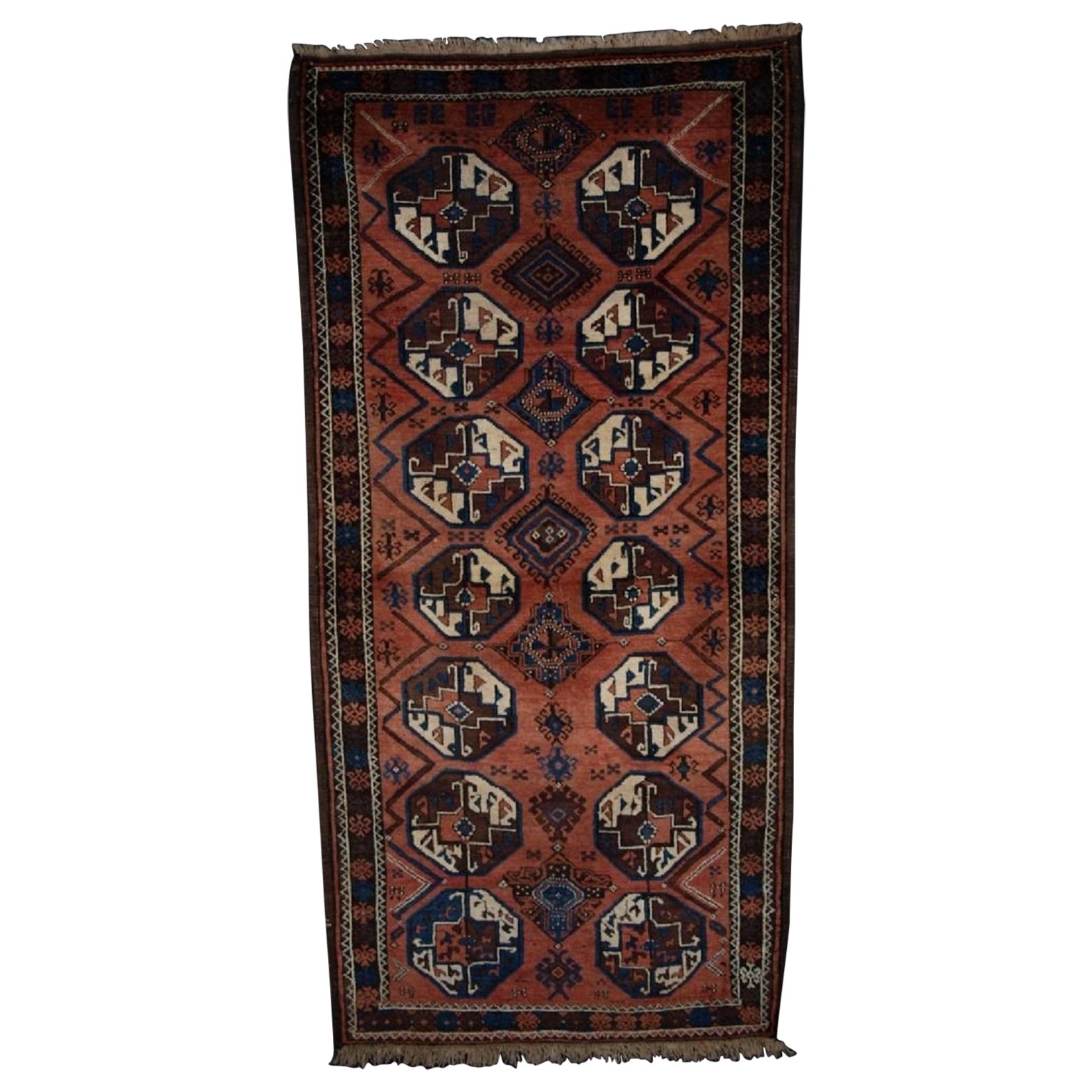 Antique Tribal Baluch Rug with Large Size Guls, 4th Quarter 19th Century