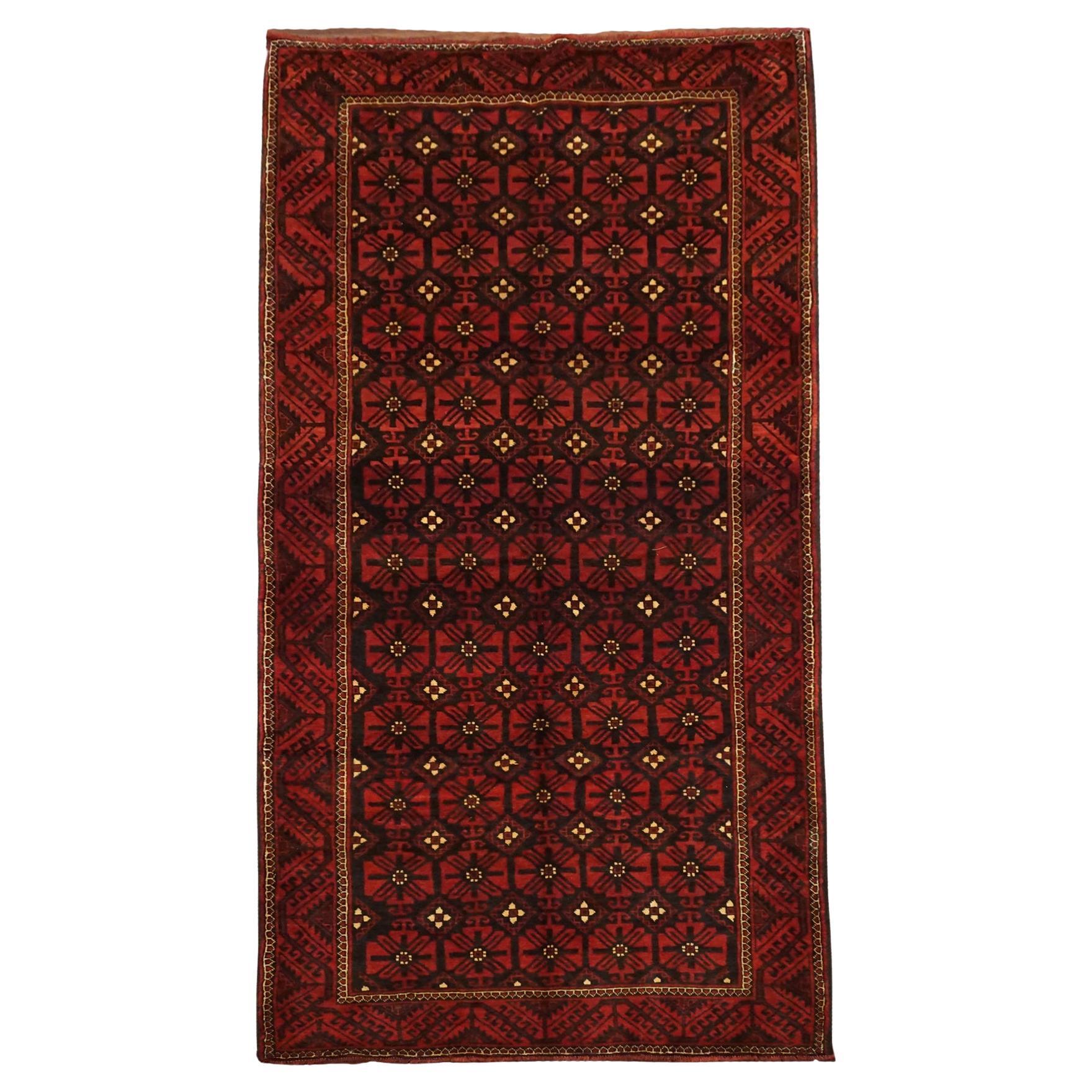 Tapis de couloir tribal ancien de la galerie Baluchi, vers 1900