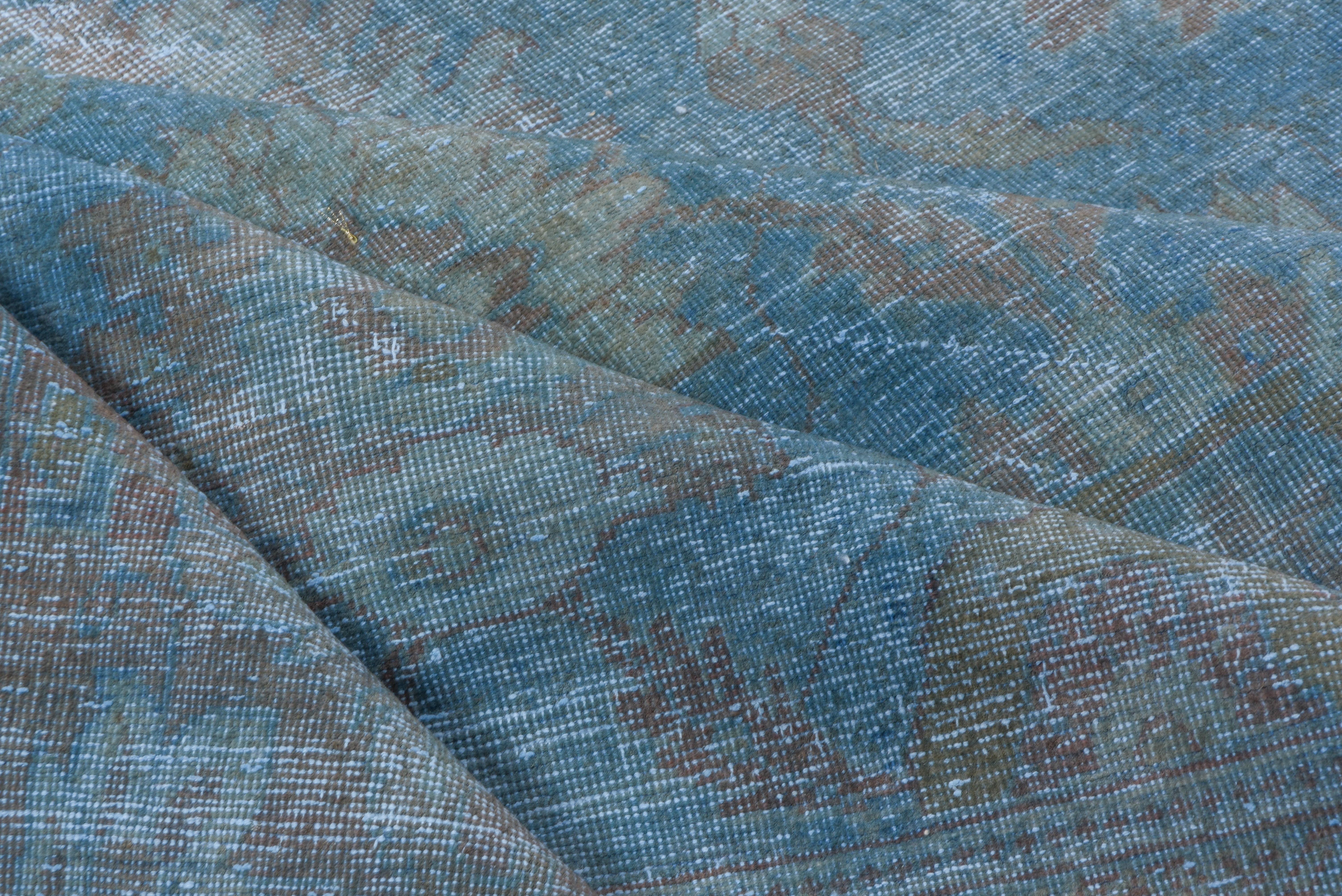 Persiano Tappeto antico tribale Mahal Blu, bordi rossi in vendita