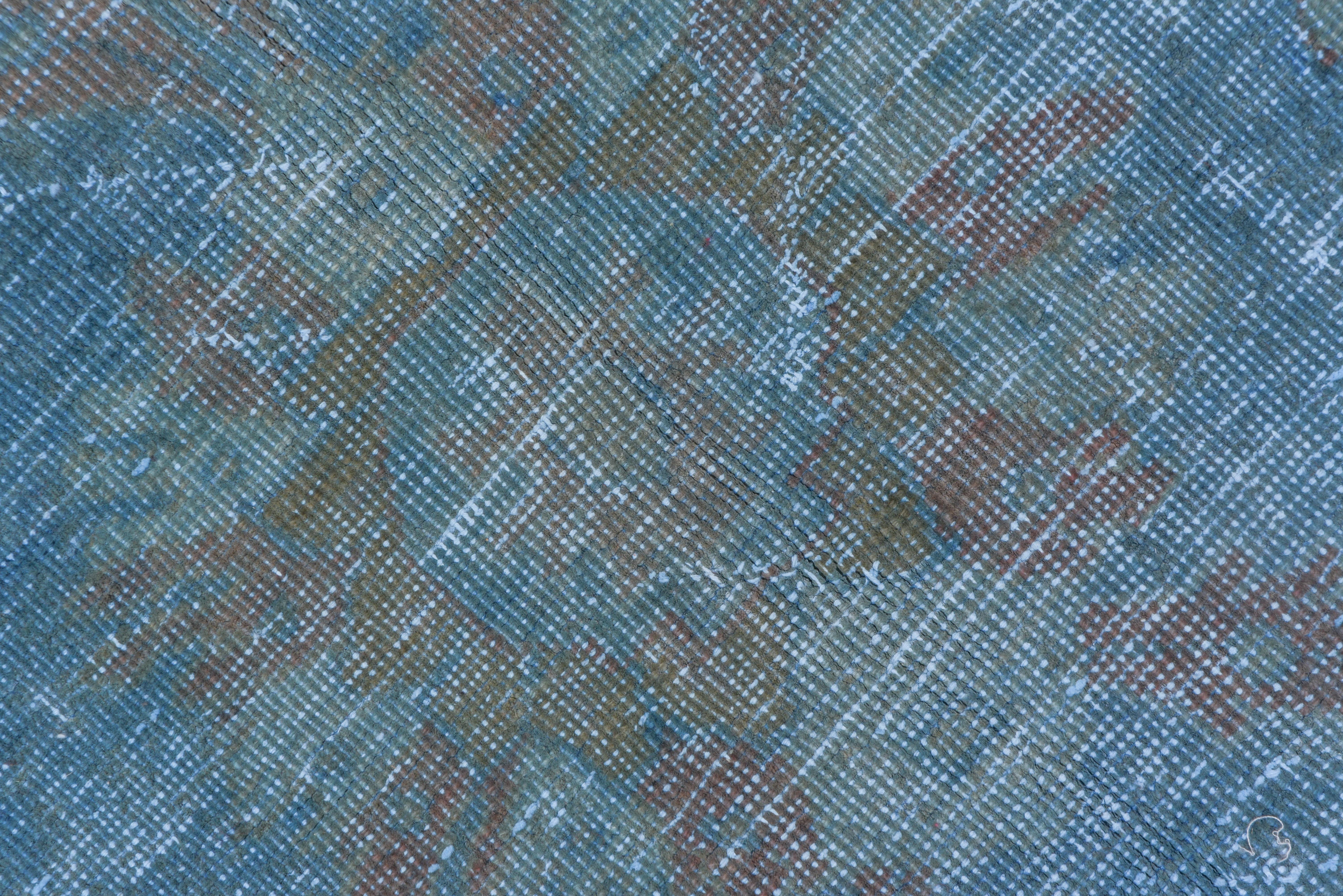 Lana Tappeto antico tribale Mahal Blu, bordi rossi in vendita