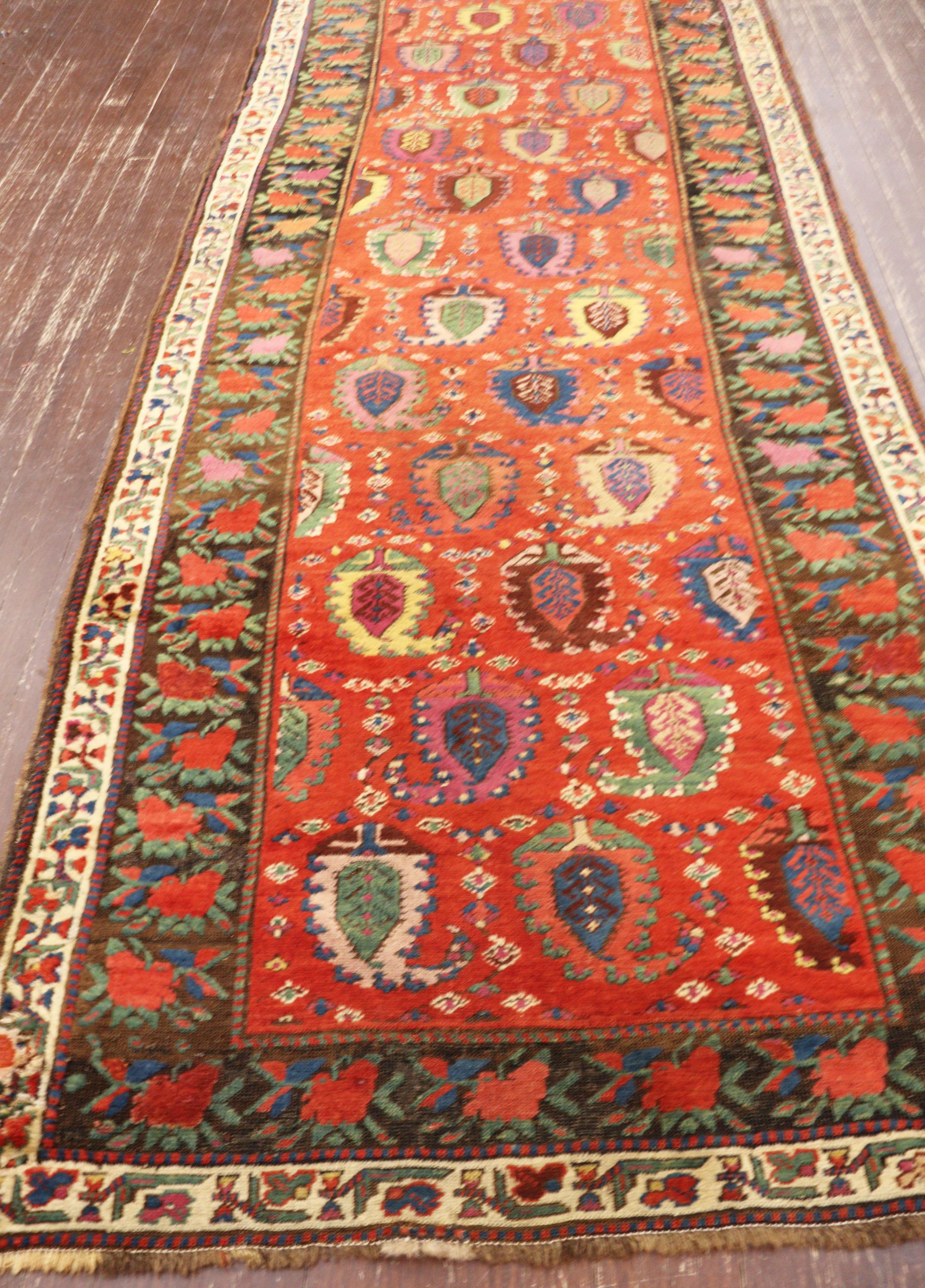 Antique Tribal Caucasian Karabagh Runner In Good Condition For Sale In Evanston, IL