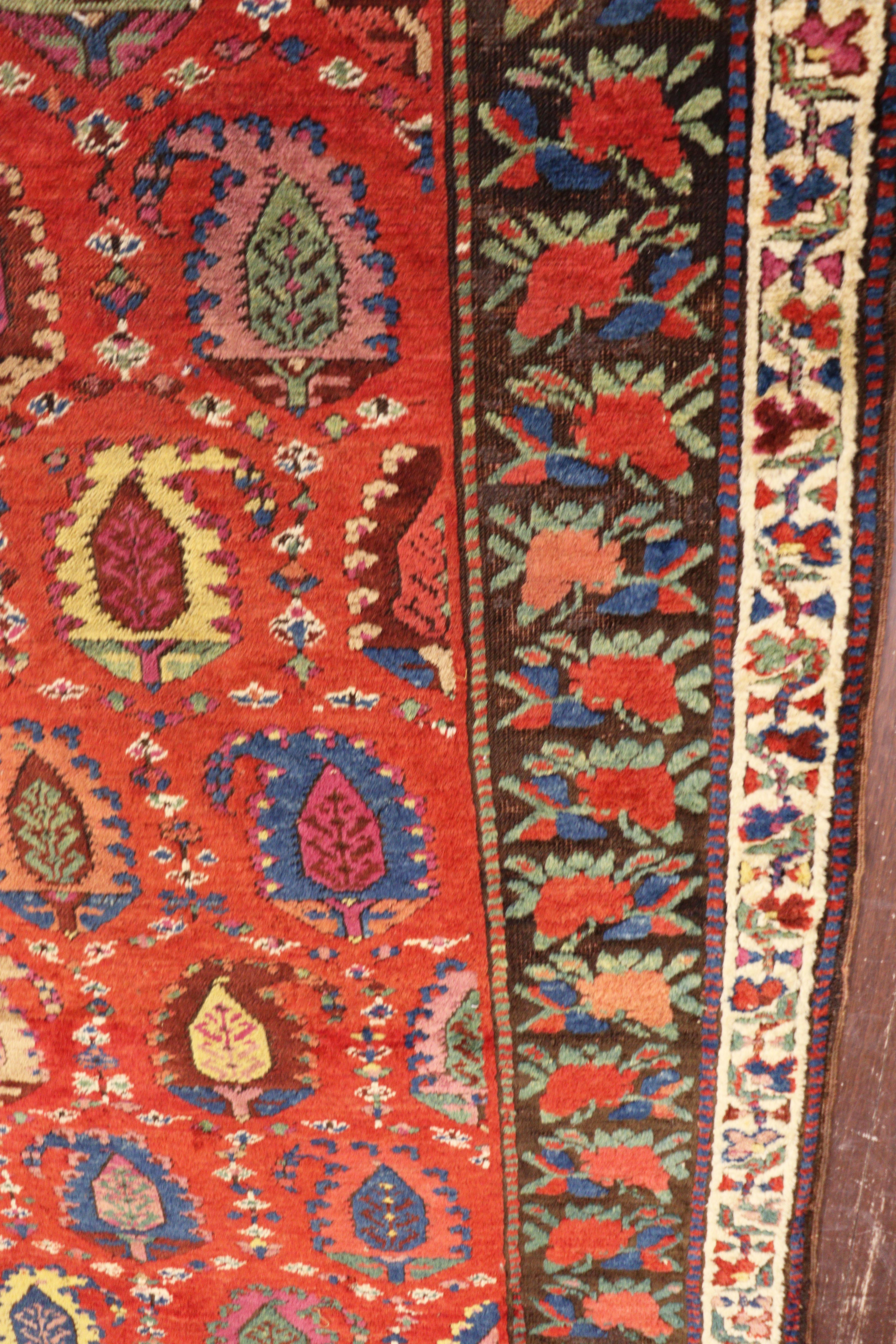 Wool Antique Tribal Caucasian Karabagh Runner For Sale