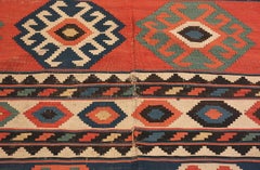 Antique Tribal Caucasian Kuba Kilim Rug